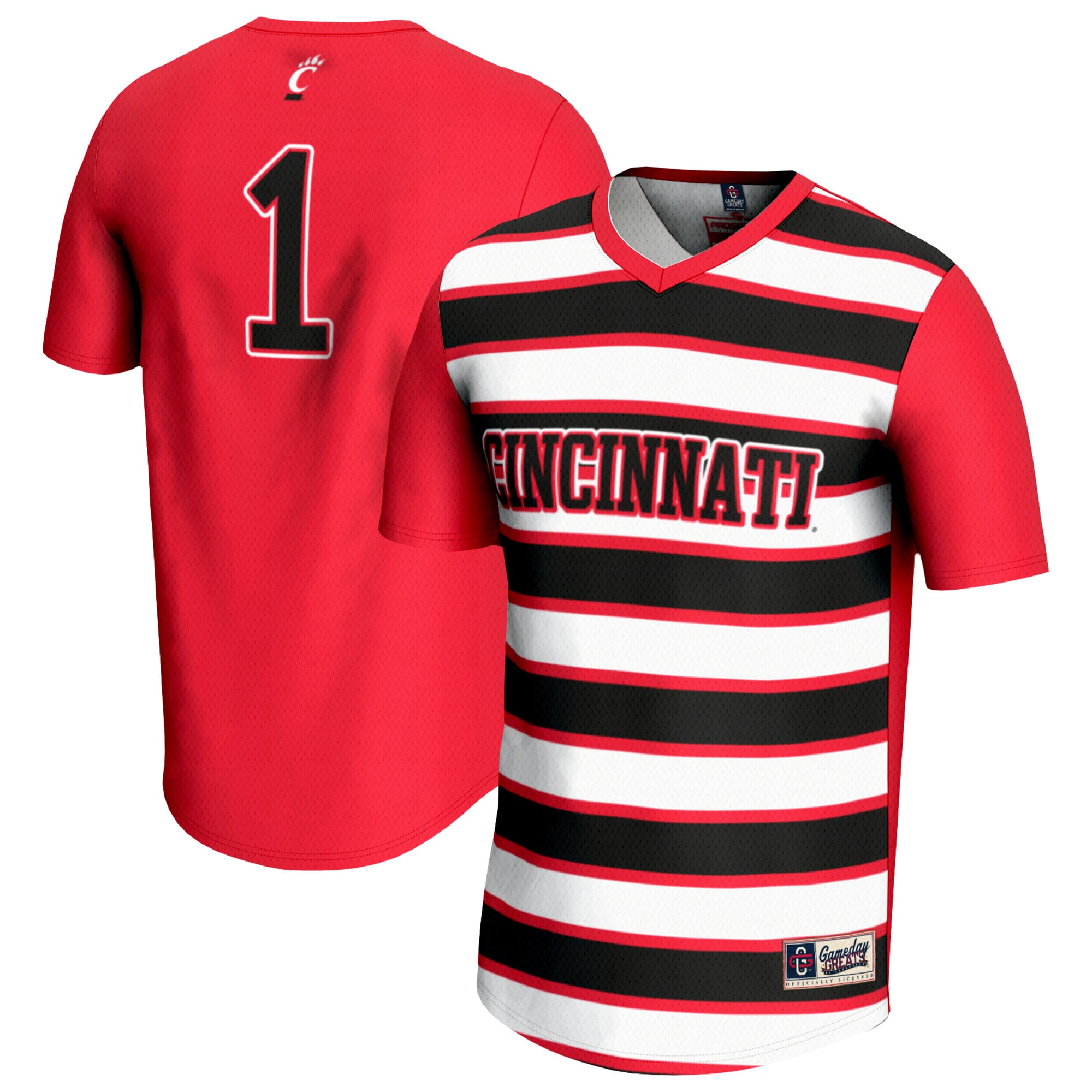 #1 Cincinnati Bearcats GameDay Greats Unisex Lightweight Soccer Fashion Jersey - Red
