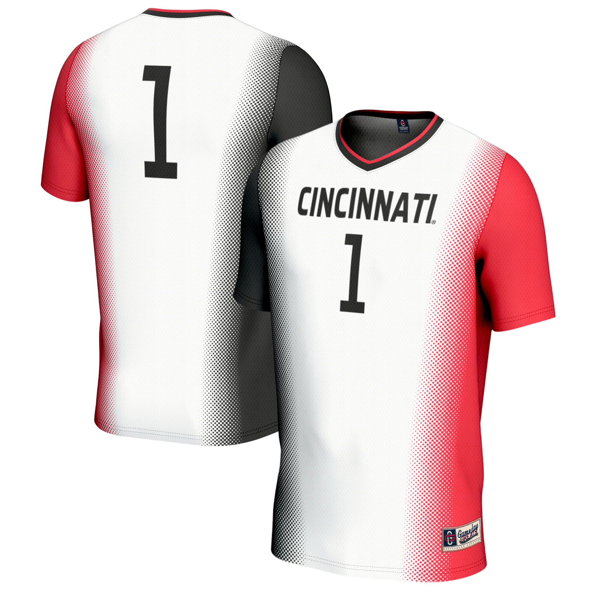 #1 Cincinnati Bearcats GameDay Greats Unisex Lightweight Women's Soccer Fashion Jersey - White