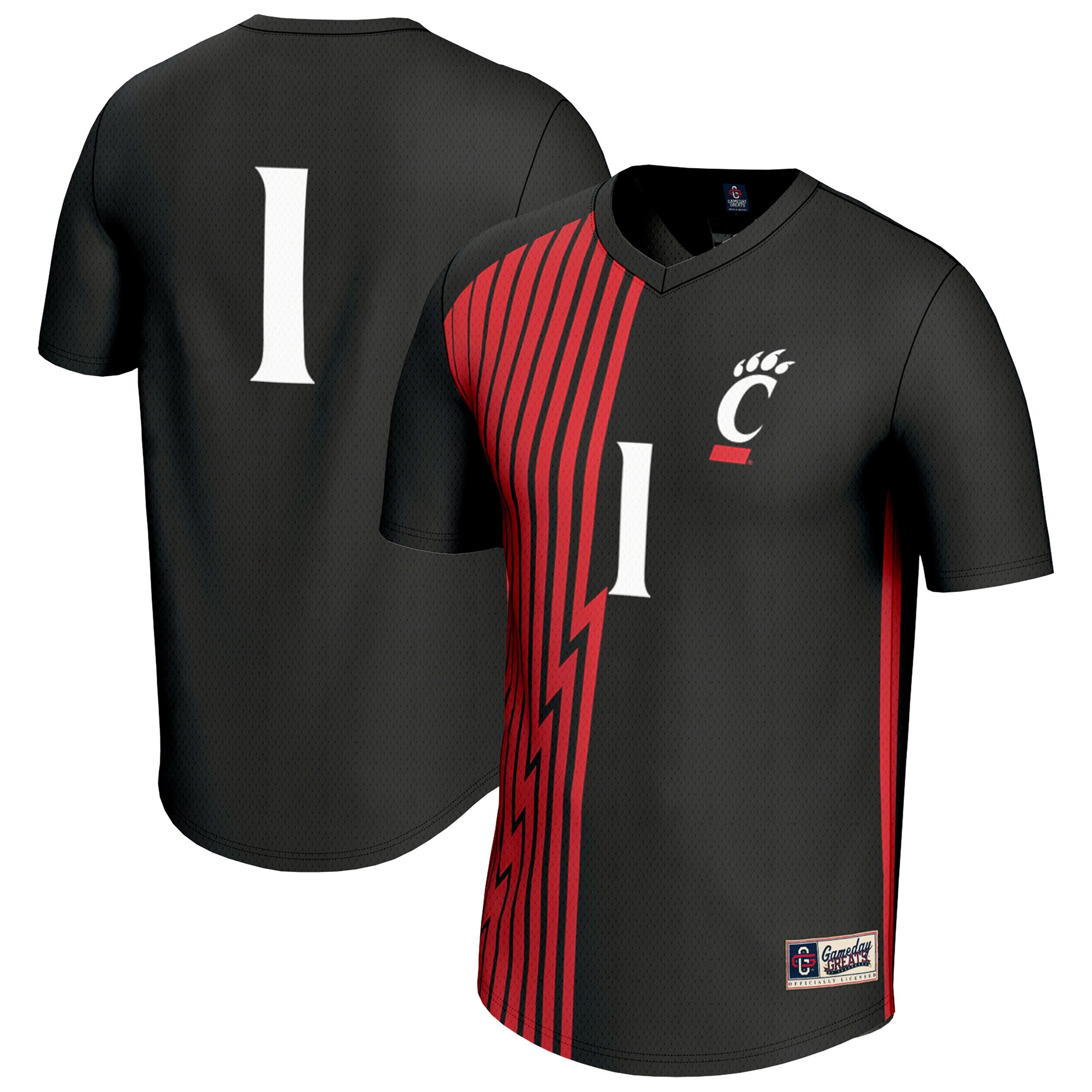 #1 Cincinnati Bearcats GameDay Greats Youth Lightweight Collegiate Soccer Fashion Jersey - Black