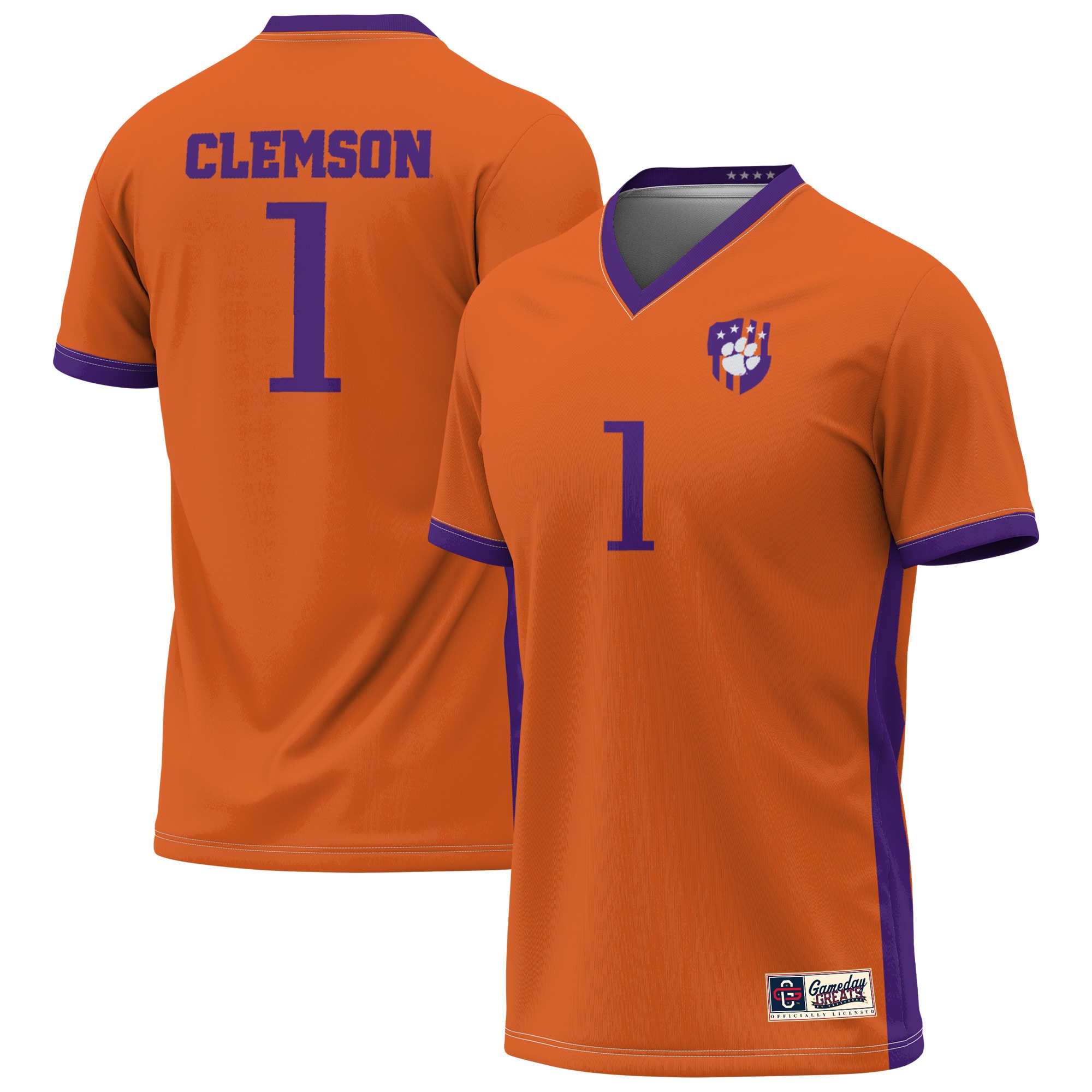 #1 Clemson Tigers GameDay Greats Youth Lightweight Collegiate Soccer Fashion Jersey