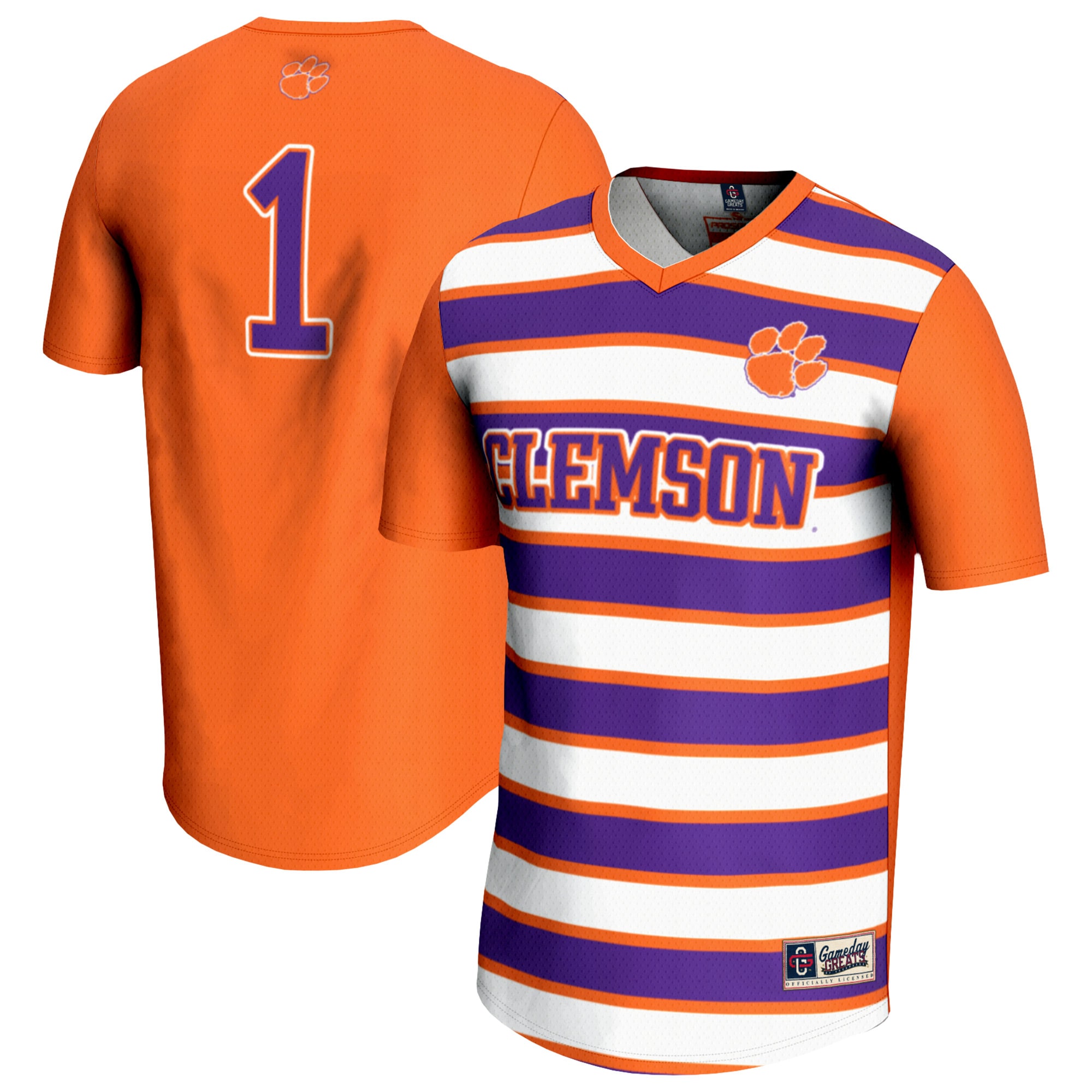 #1 Clemson Tigers GameDay Greats Youth Lightweight Soccer Fashion Jersey - Orange