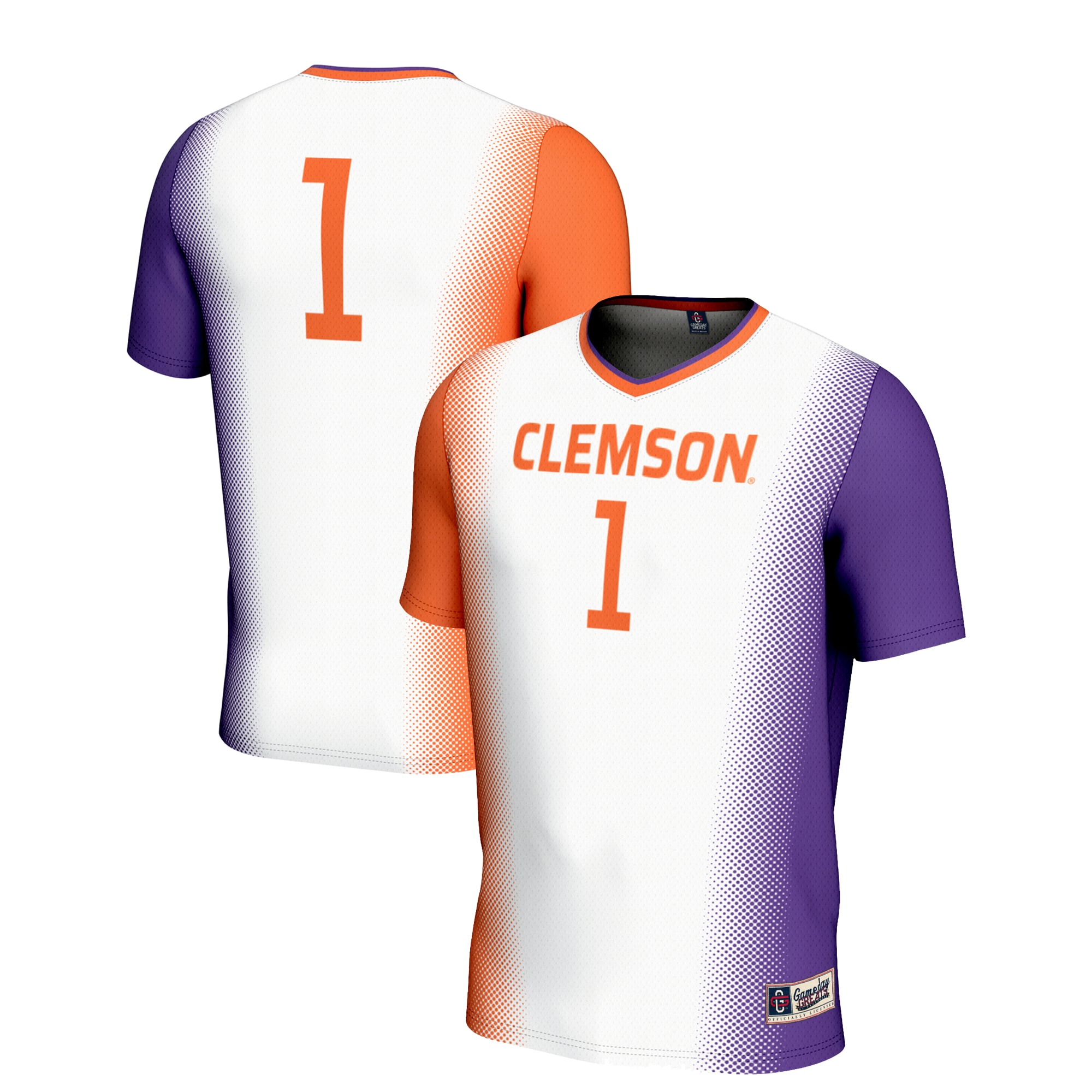 #1 Clemson Tigers GameDay Greats Youth Lightweight Women's Soccer Jersey - White