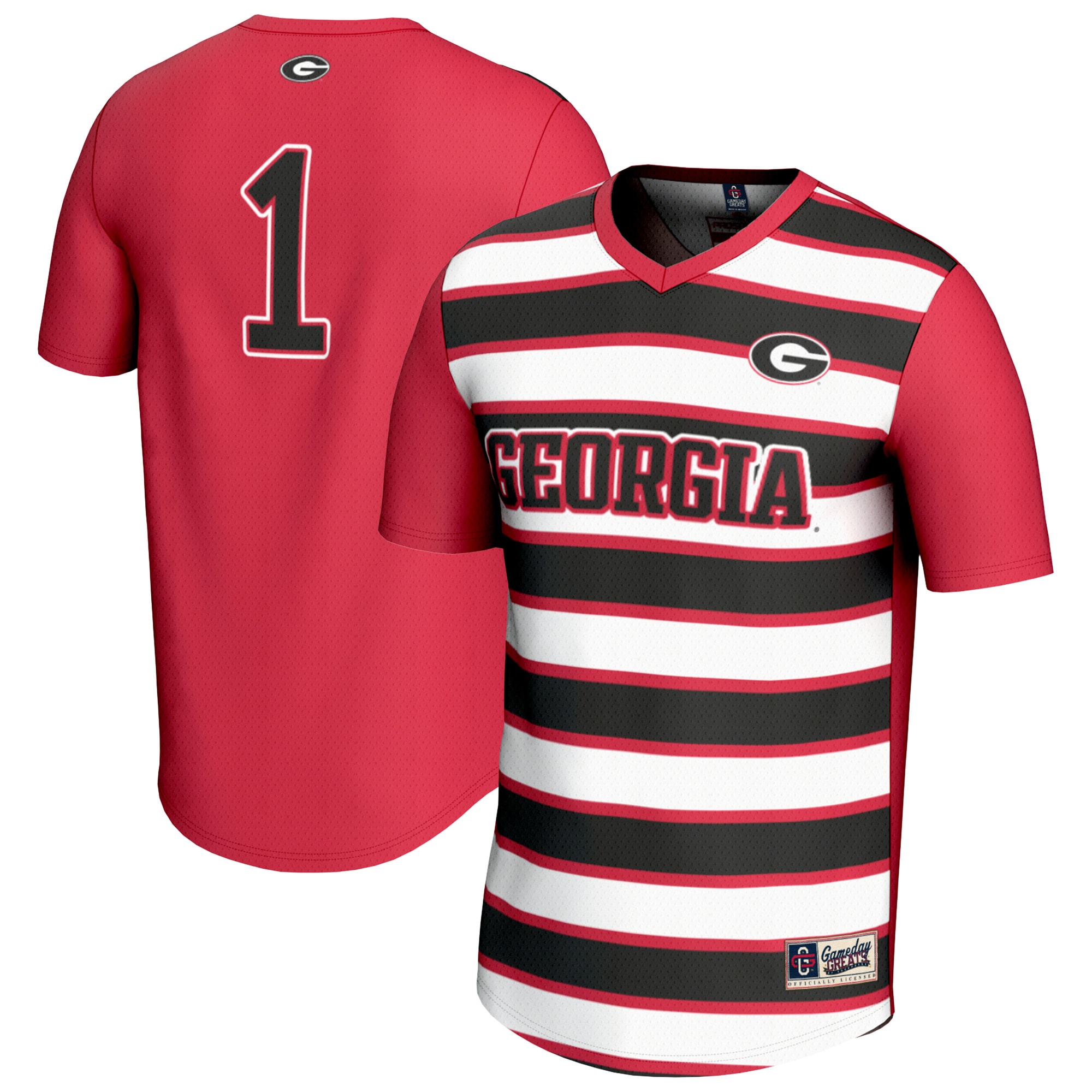 #1 Georgia Bulldogs GameDay Greats Unisex Lightweight Soccer Fashion Jersey - Red