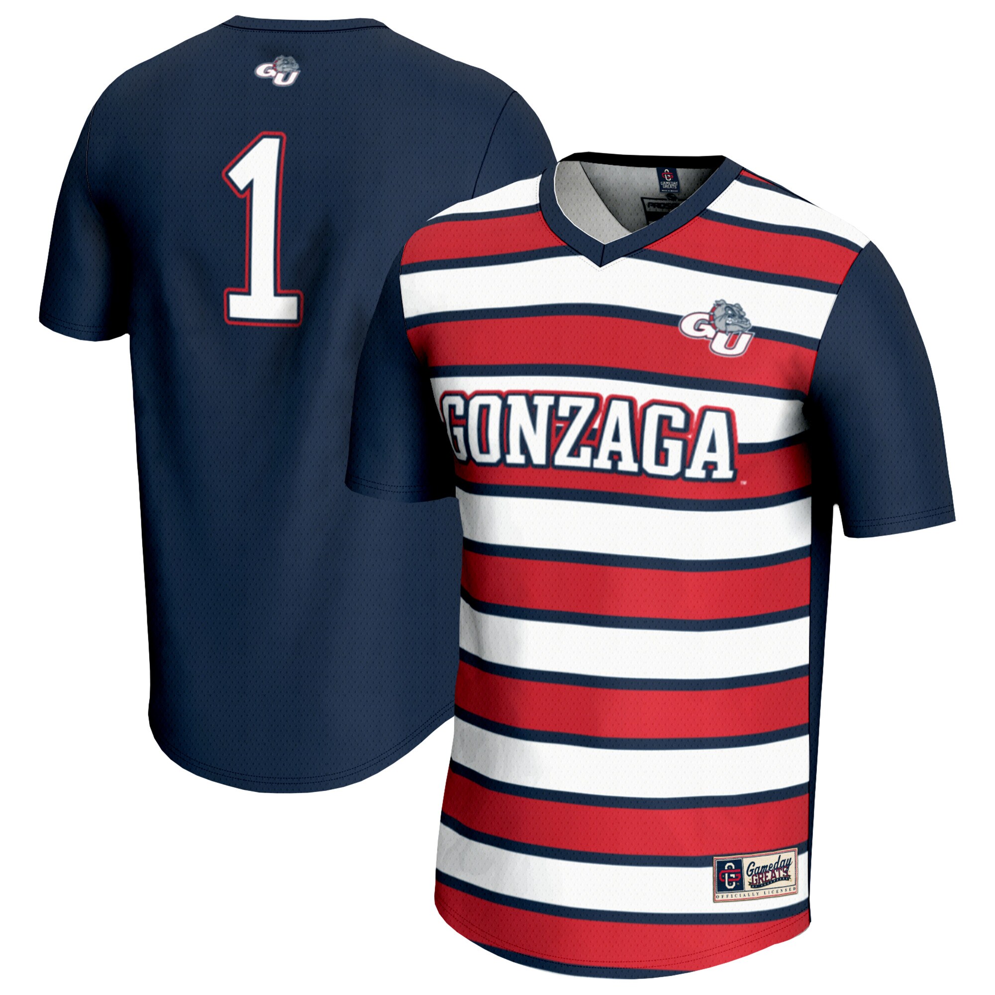 #1 Gonzaga Bulldogs GameDay Greats Unisex Lightweight Soccer Fashion Jersey - Navy