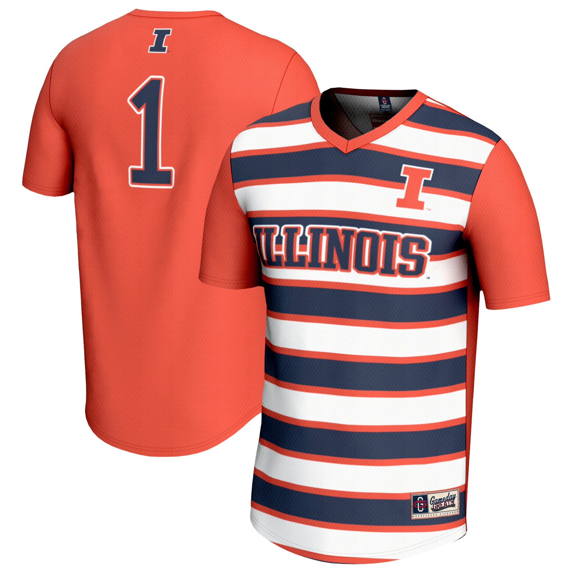 #1 Illinois Fighting Illini GameDay Greats Unisex Lightweight Soccer Fashion Jersey - Orange