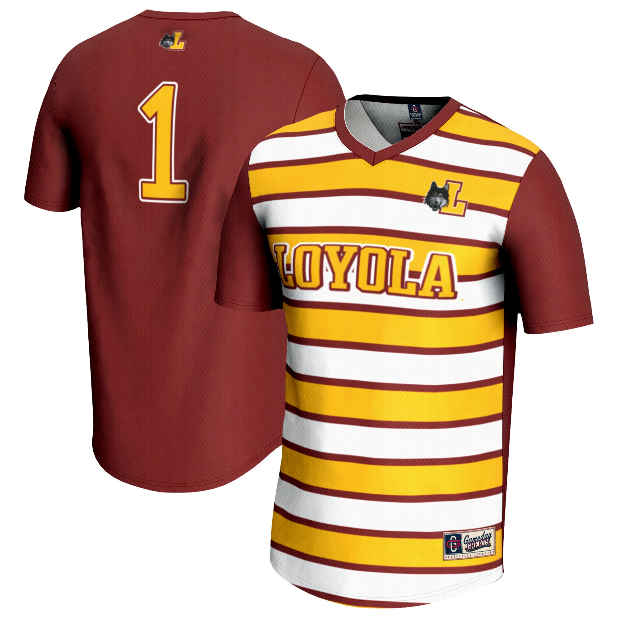 #1 Loyola Chicago Ramblers GameDay Greats Unisex Lightweight Soccer Fashion Jersey - Maroon