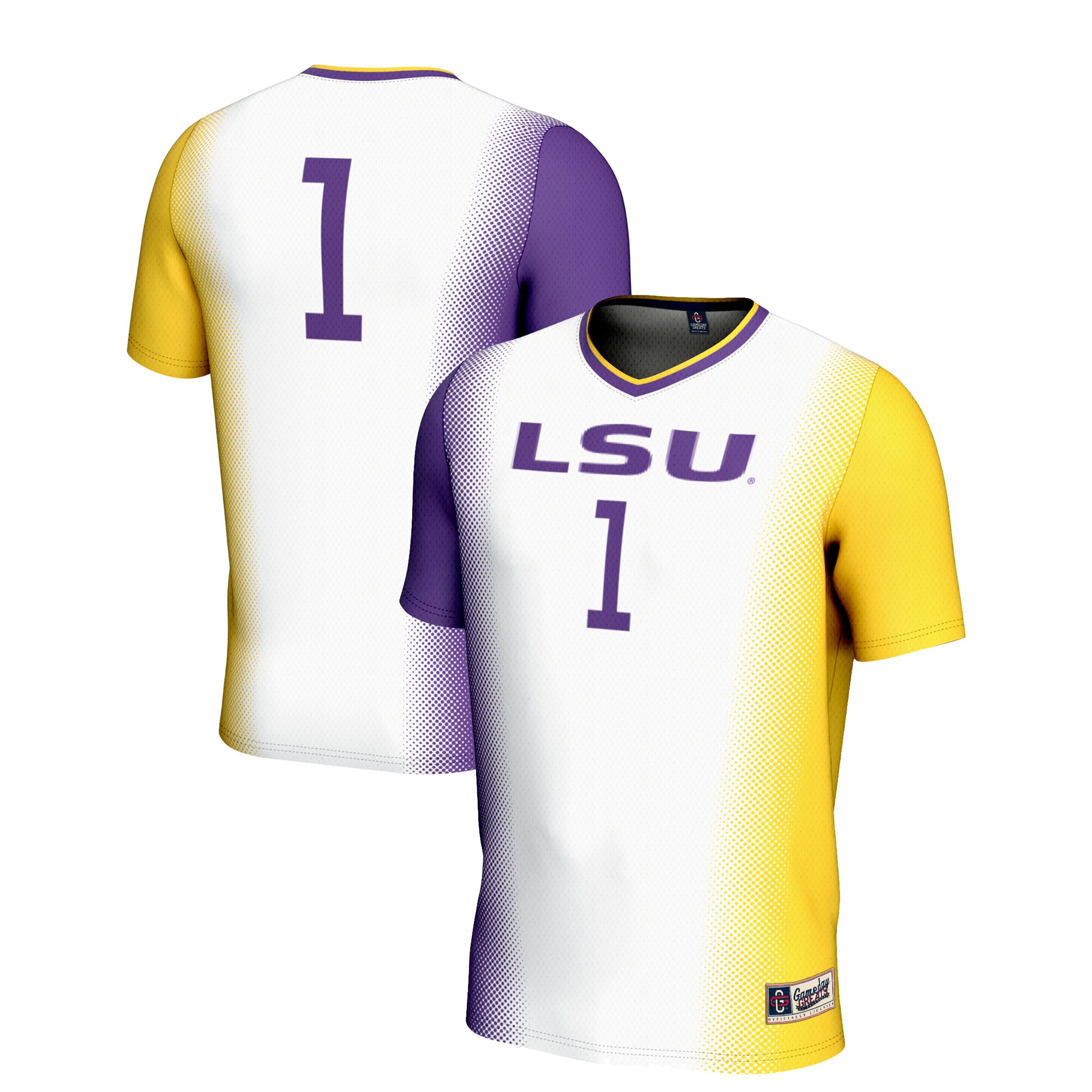 #1 LSU Tigers GameDay Greats Unisex Lightweight Women's Soccer Jersey - White