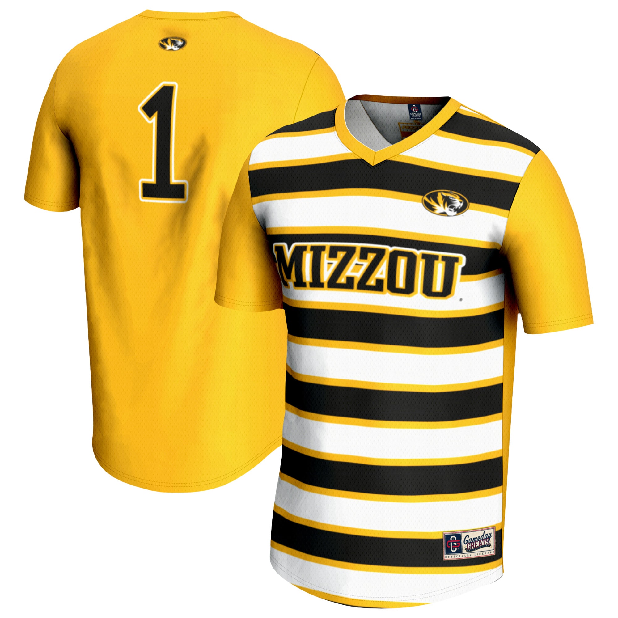#1 Missouri Tigers GameDay Greats Unisex Lightweight Soccer Fashion Jersey - Gold