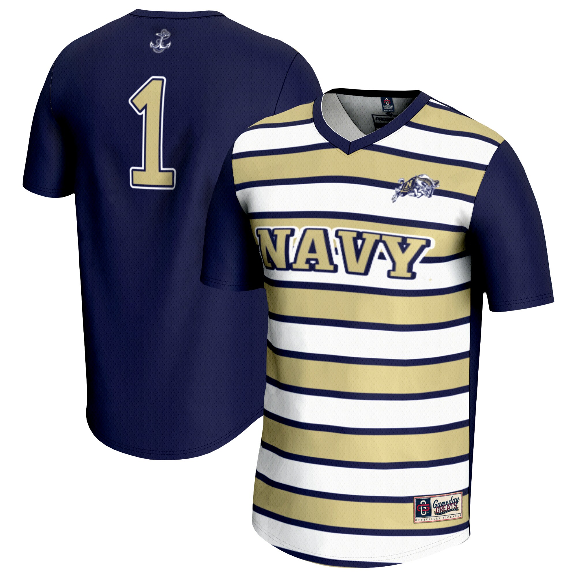 #1 Navy Midshipmen GameDay Greats Unisex Lightweight Soccer Fashion Jersey - Navy