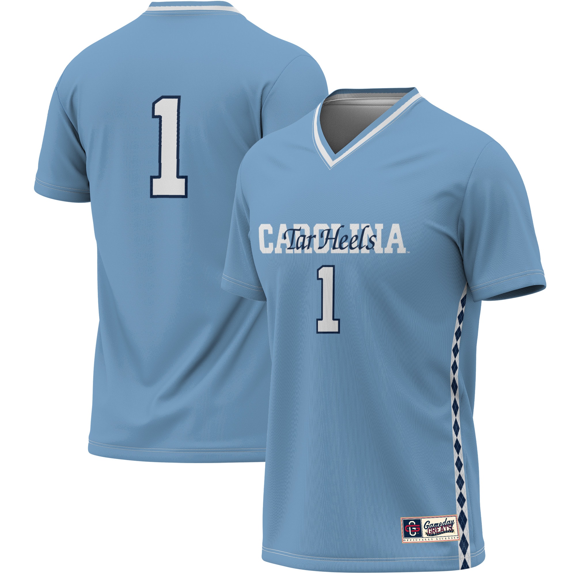 #1 North Carolina Tar Heels GameDay Greats Unisex Women's Soccer Lightweight Fashion Jersey - Carolina Blue
