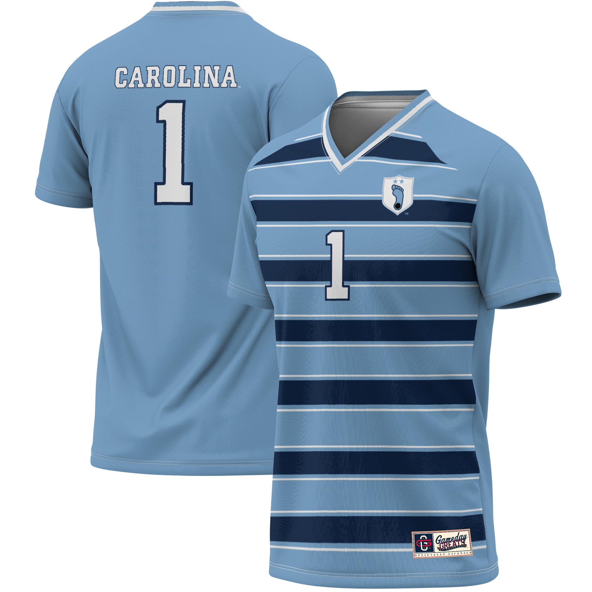 #1 North Carolina Tar Heels GameDay Greats Youth Lightweight Soccer Fashion Jersey - Carolina Blue/Navy