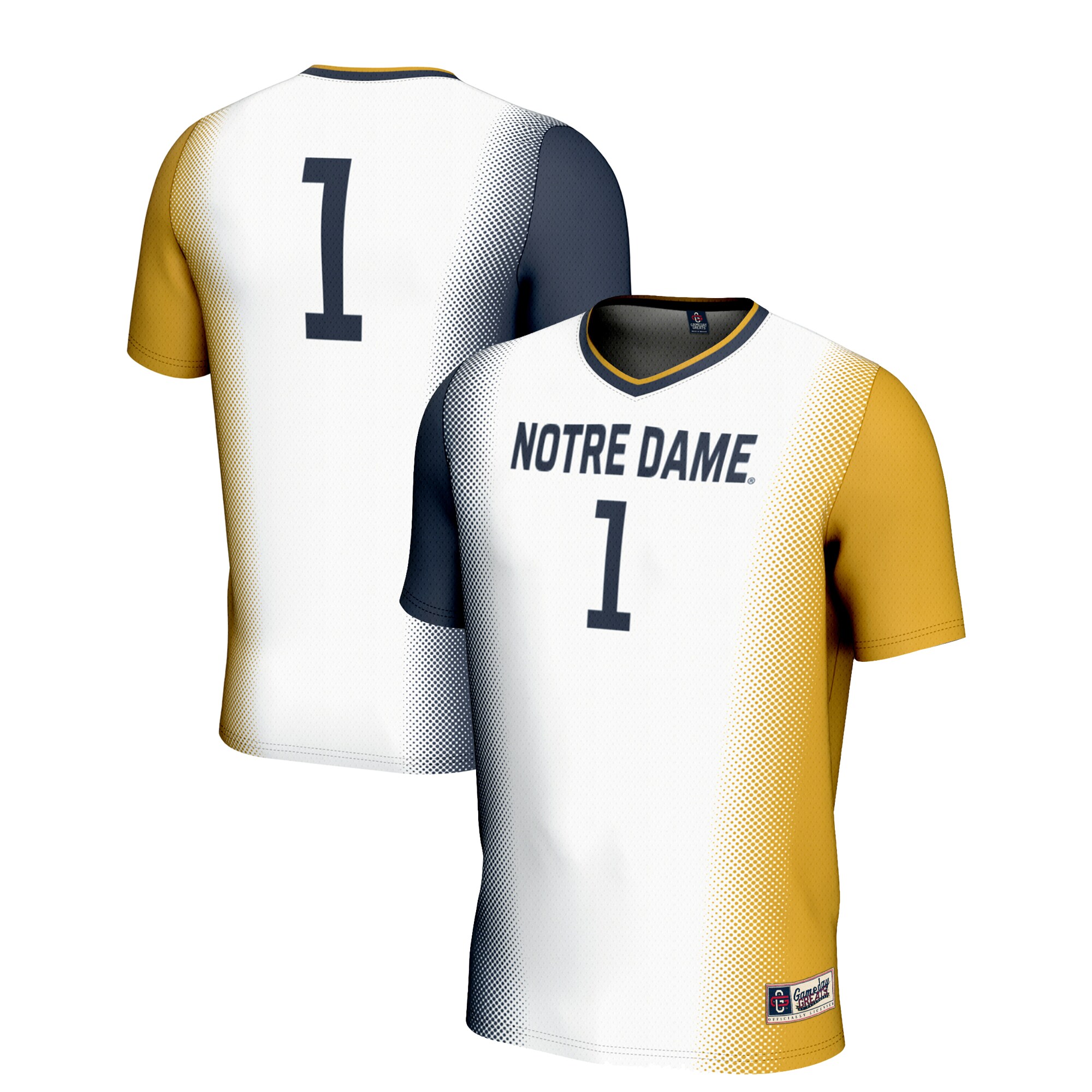 #1 Notre Dame Fighting Irish GameDay Greats Unisex Lightweight Women's Soccer Jersey - White