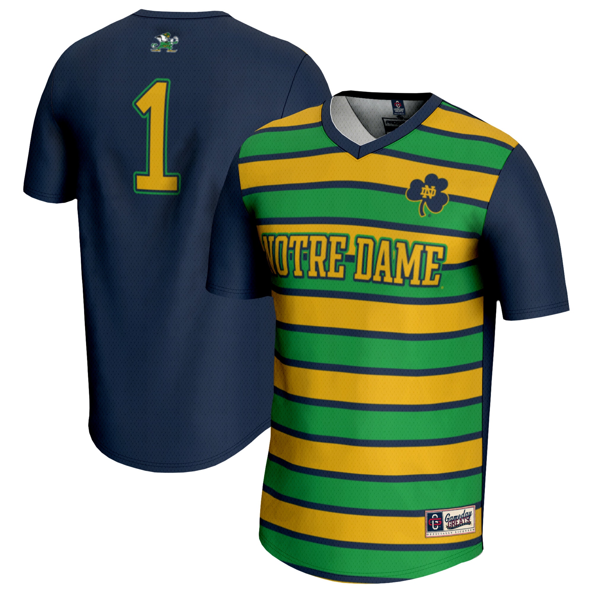 #1 Notre Dame Fighting Irish GameDay Greats Youth Lightweight Soccer Fashion Jersey - Navy