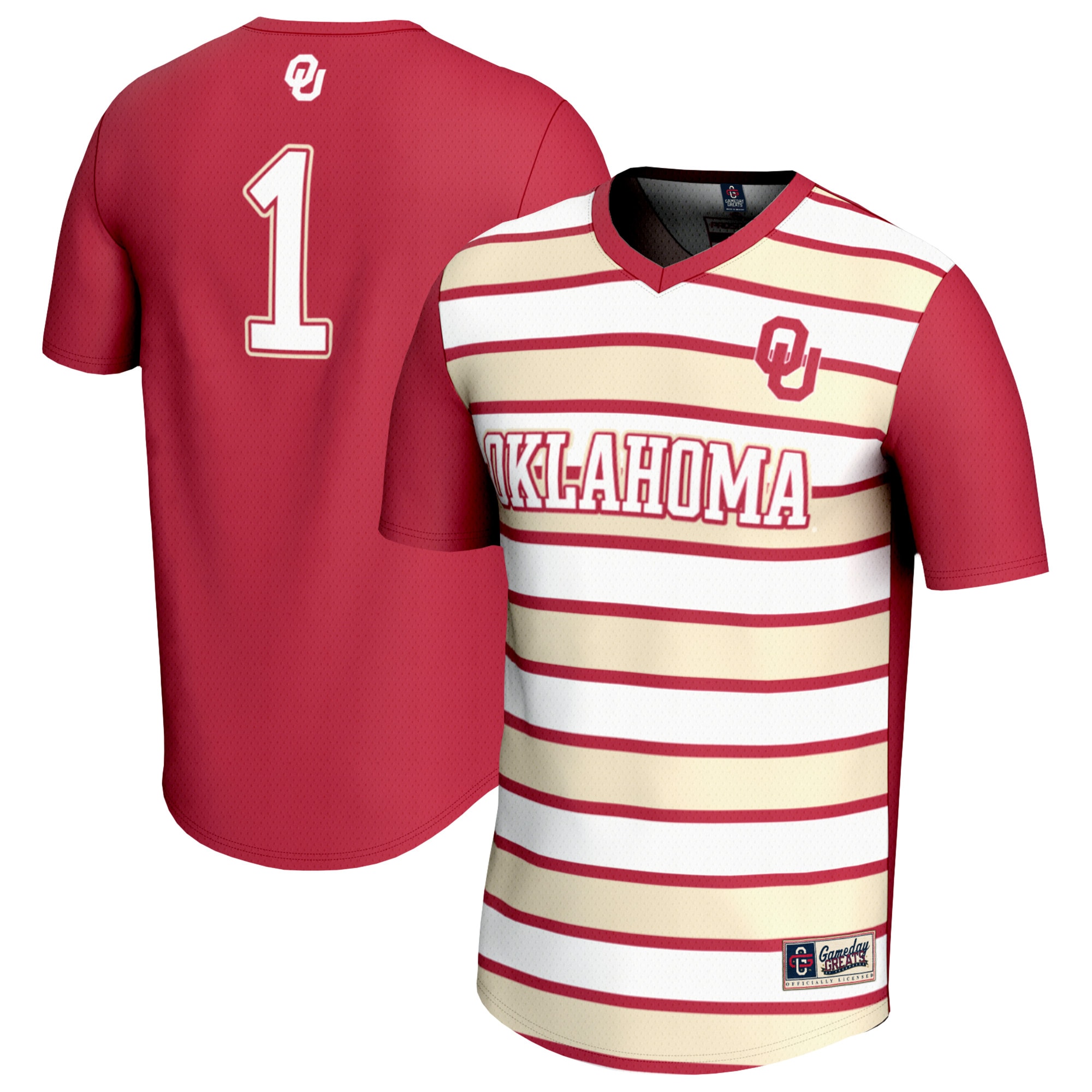 #1 Oklahoma Sooners GameDay Greats Unisex Lightweight Soccer Fashion Jersey - Crimson