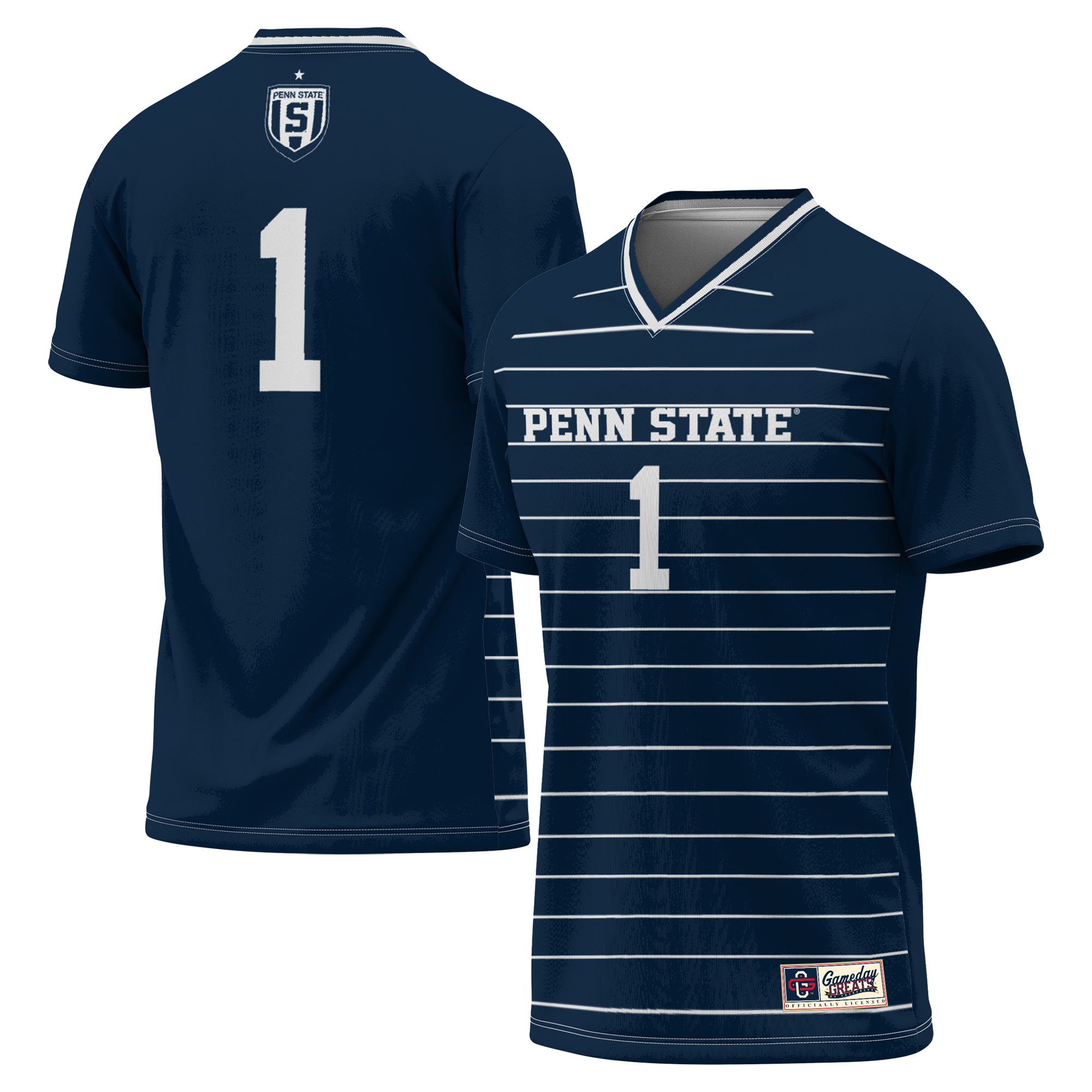 #1 Penn State Nittany Lions GameDay Greats Unisex Women's Soccer Lightweight Fashion Jersey - Navy