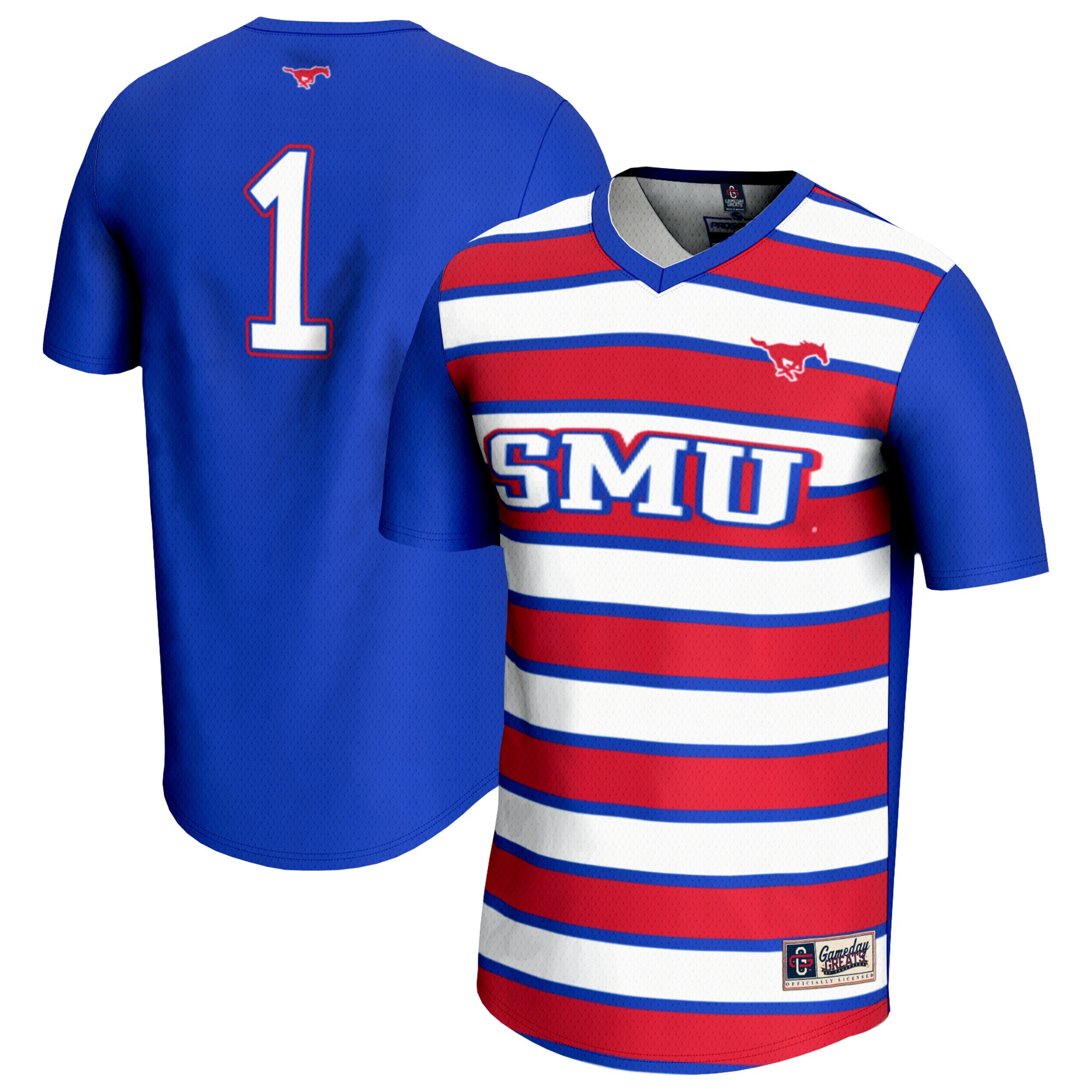 #1 SMU Mustangs GameDay Greats Youth Lightweight Soccer Fashion Jersey - Royal