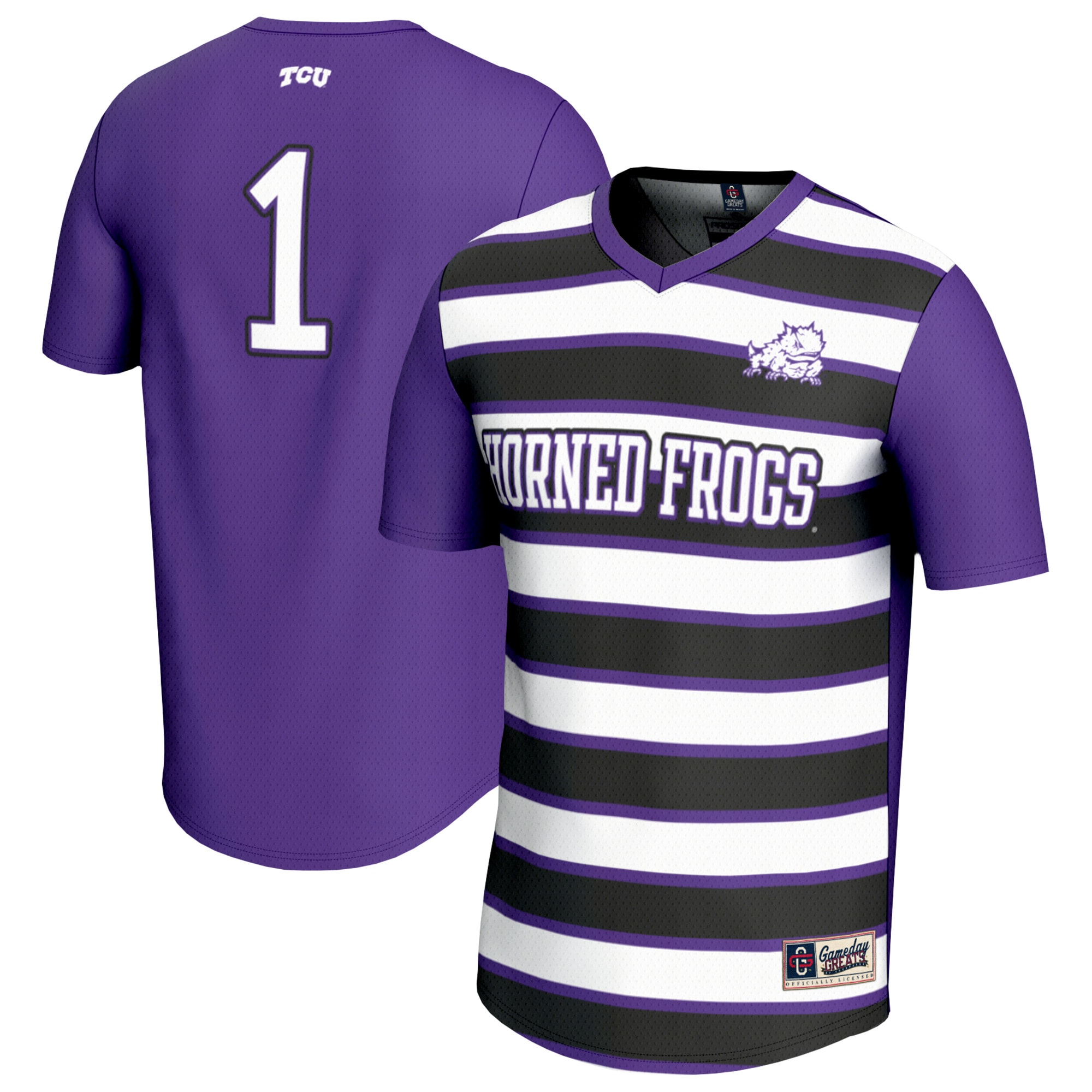 #1 TCU Horned Frogs GameDay Greats Unisex Lightweight Soccer Fashion Jersey - Purple