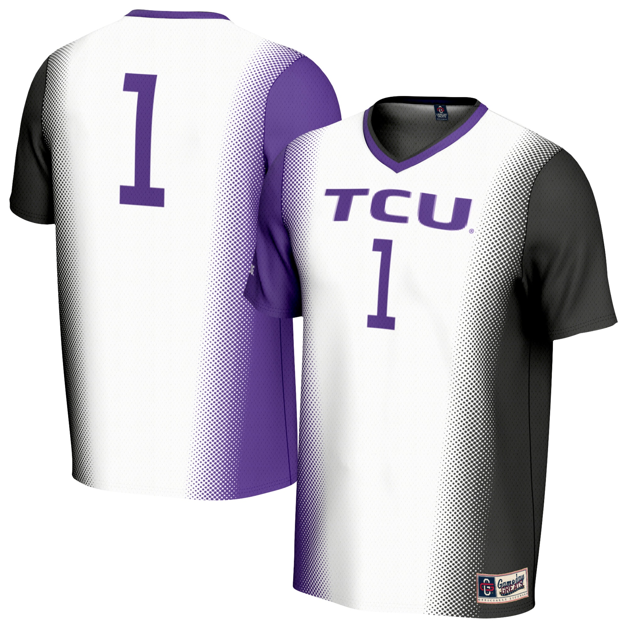 #1 TCU Horned Frogs GameDay Greats Unisex Lightweight Soccer Fashion Jersey - White