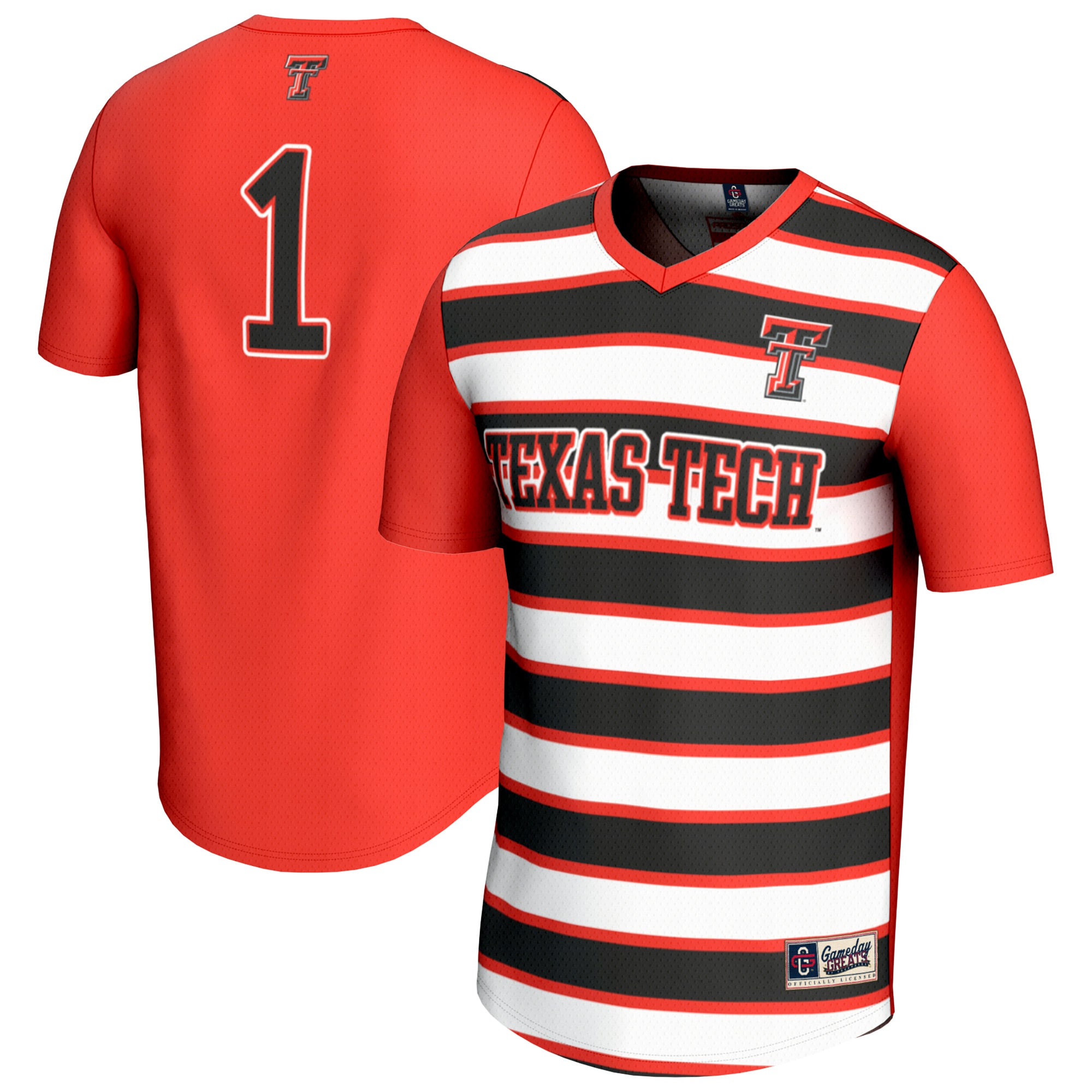 #1 Texas Tech Red Raiders GameDay Greats Unisex Lightweight Soccer Fashion Jersey - Red