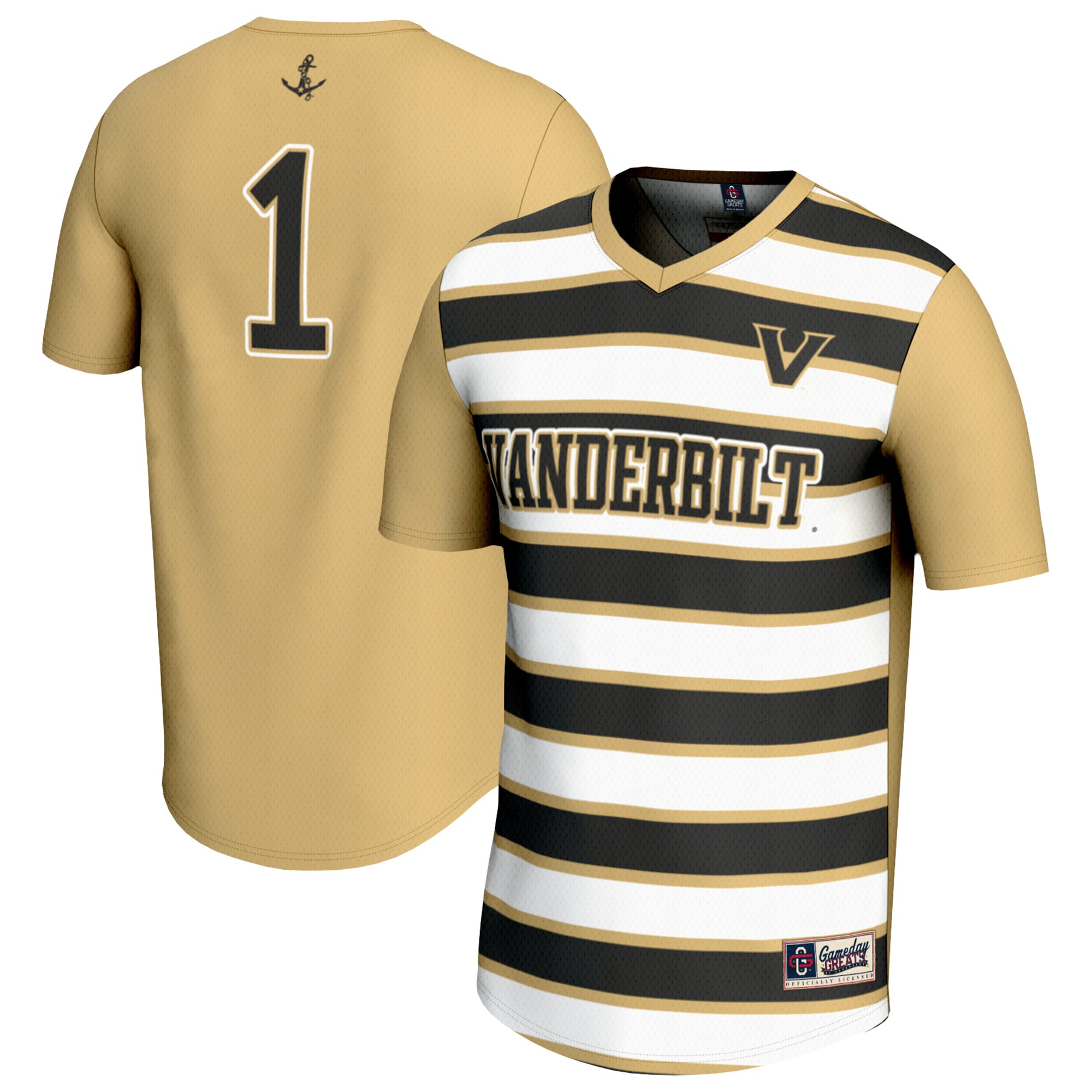 #1 Vanderbilt Commodores GameDay Greats Unisex Lightweight Soccer Fashion Jersey - Gold