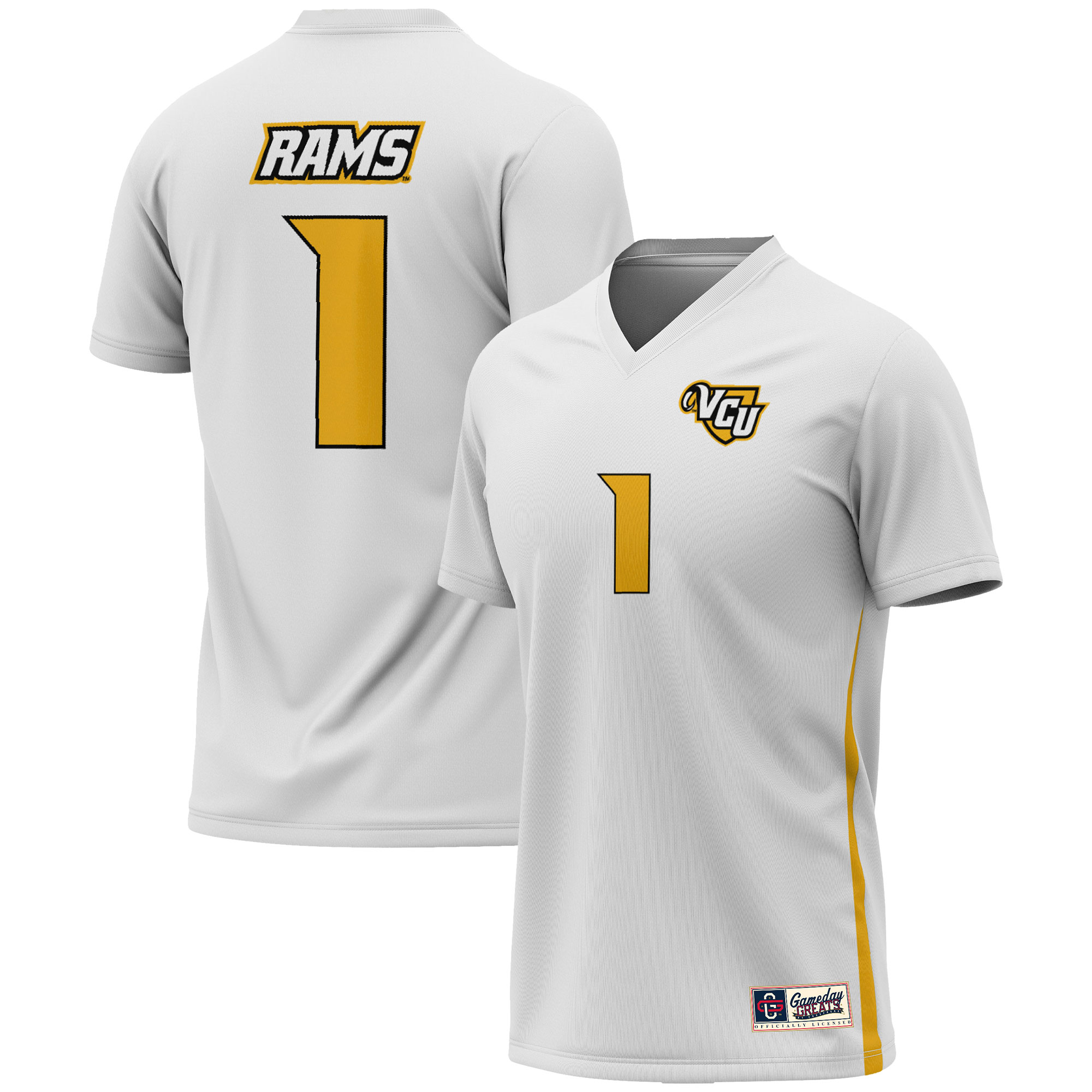 #1 VCU Rams GameDay Greats Men's Soccer Lightweight Fashion Jersey - White