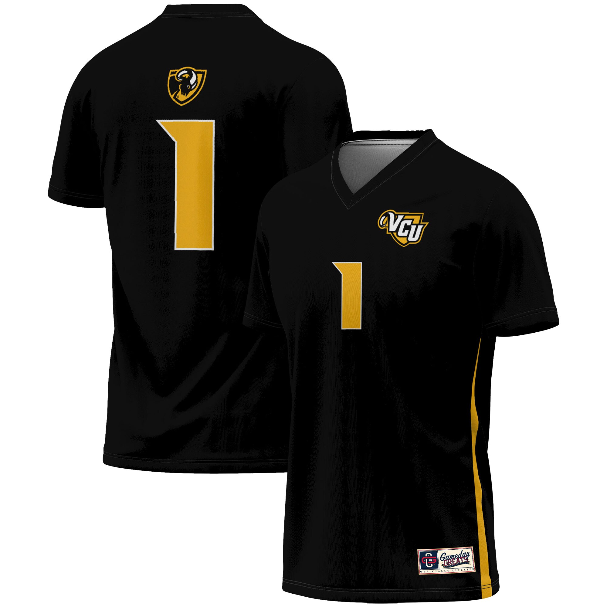#1 VCU Rams GameDay Greats Unisex Women's Soccer Lightweight Fashion Jersey - Black