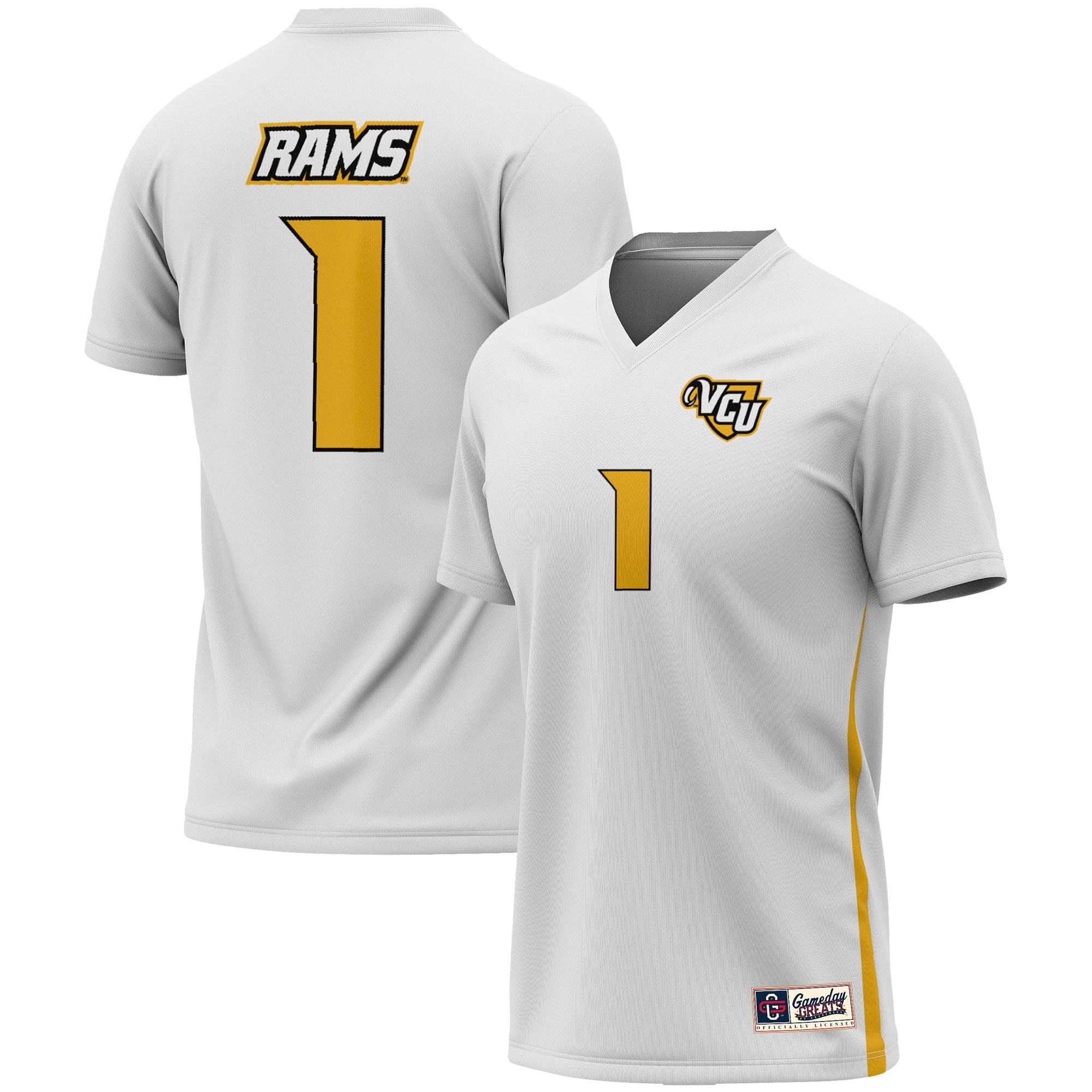 #1 VCU Rams GameDay Greats Youth Men's Soccer Lightweight Fashion Jersey - White