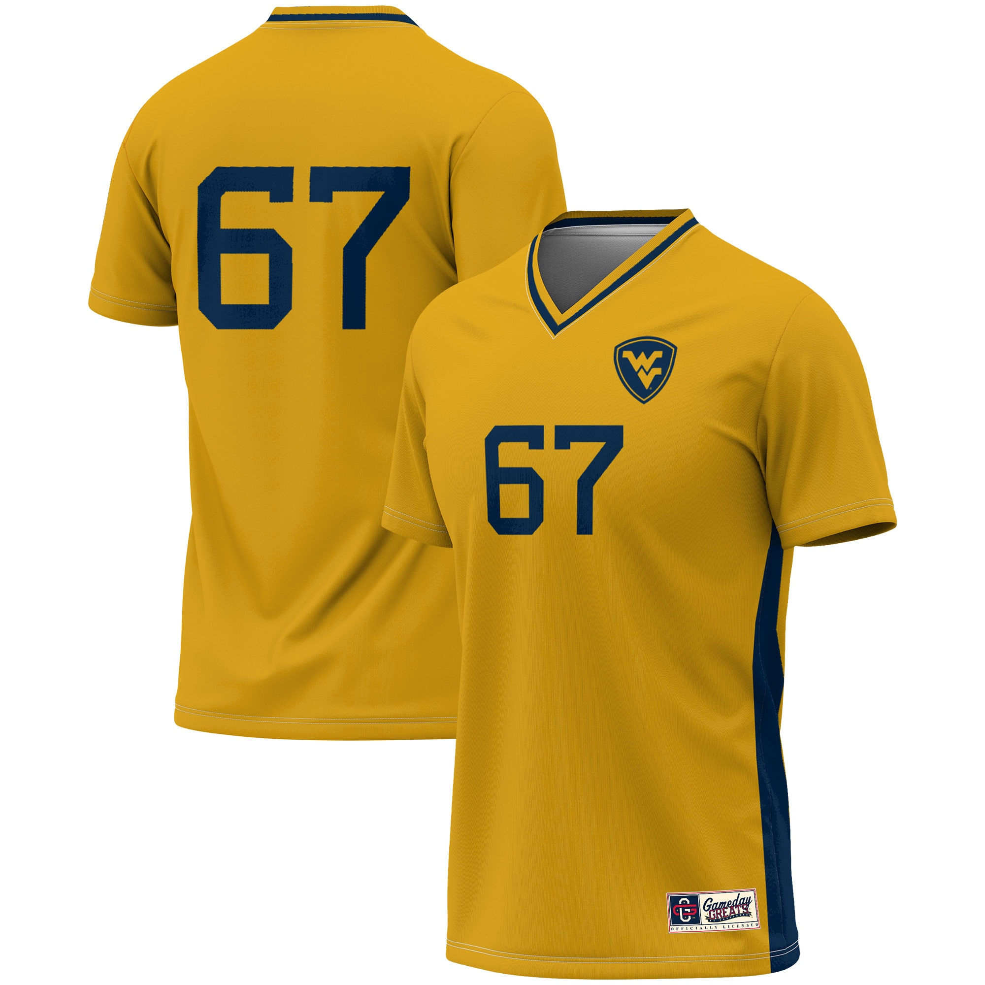 #1 West Virginia Mountaineers GameDay Greats Unisex Lightweight Soccer Fashion Jersey