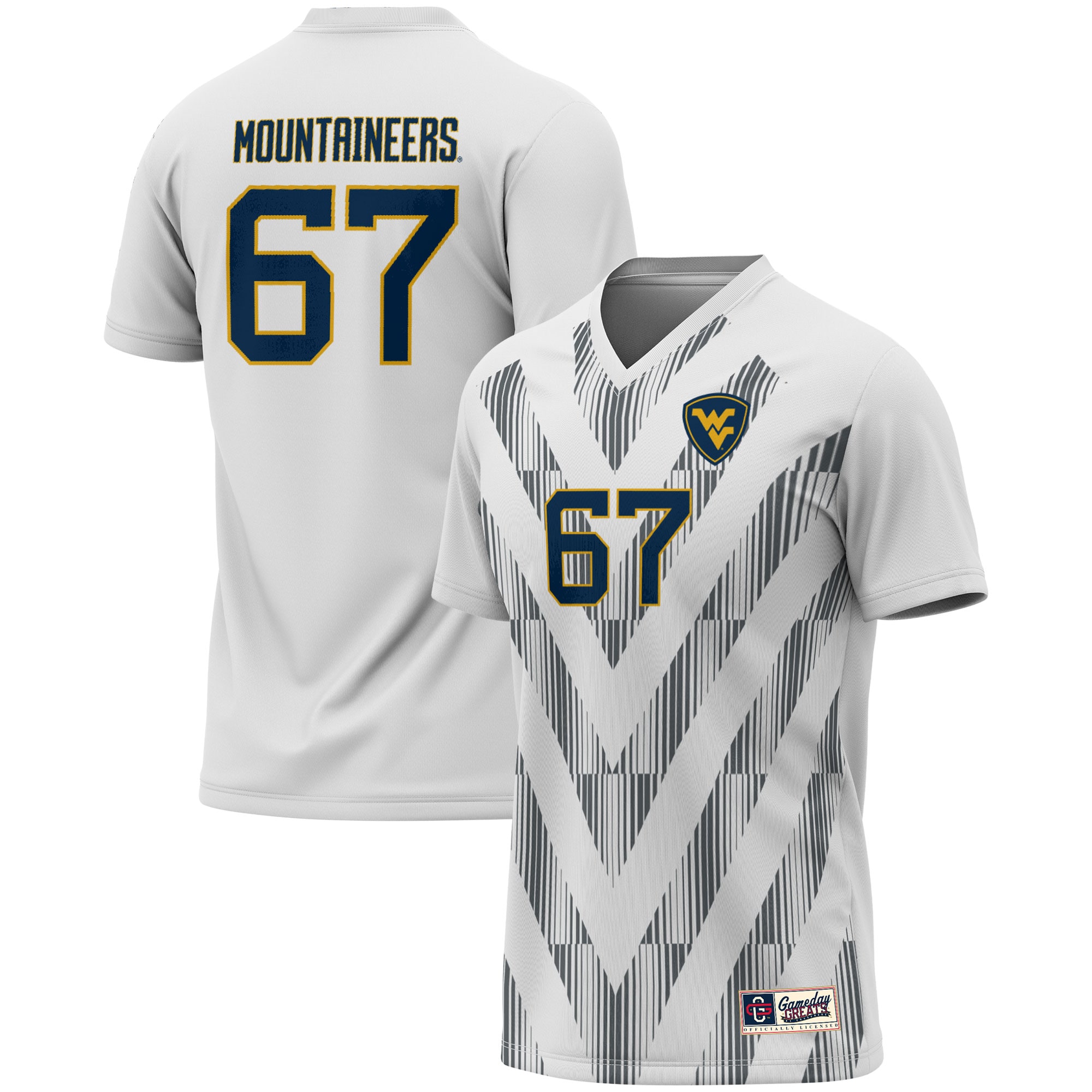 #1 West Virginia Mountaineers GameDay Greats Unisex Lightweight Soccer Fashion Jersey
