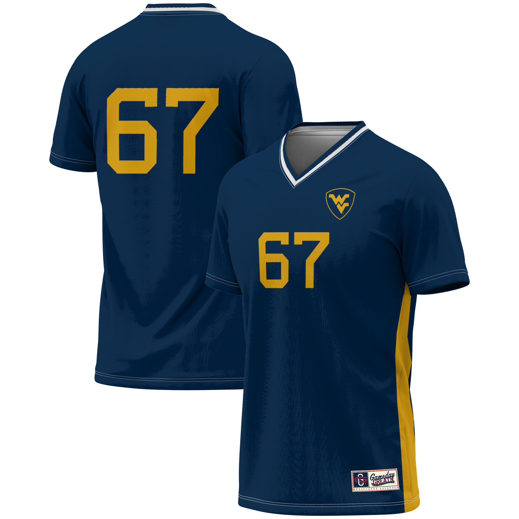 #1 West Virginia Mountaineers GameDay Greats Unisex Lightweight Soccer Fashion Jersey
