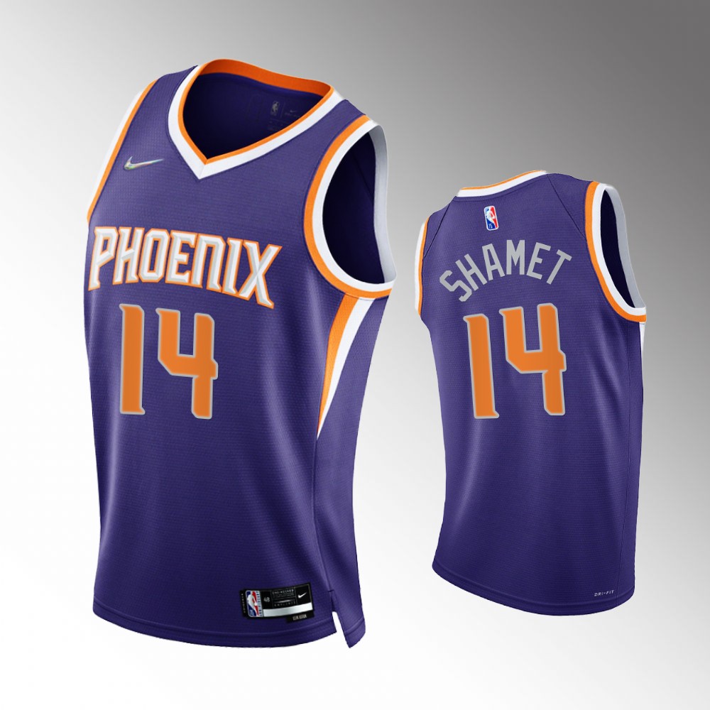 #14 Landry Shamet Suns Purple 2021-22 75th Diamond Anniversary Icon Edition Jersey