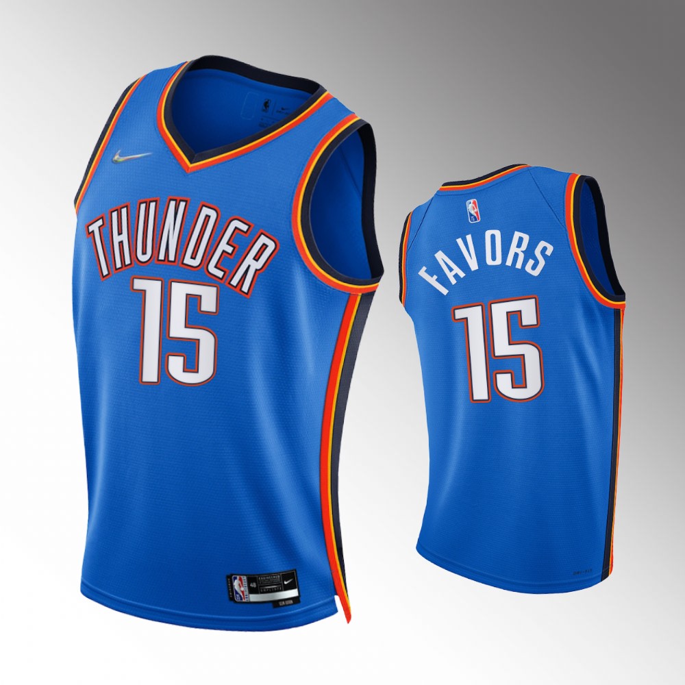 #15 Derrick Favors Thunder Blue 2021-22 75th Diamond Anniversary Icon Edition Jersey