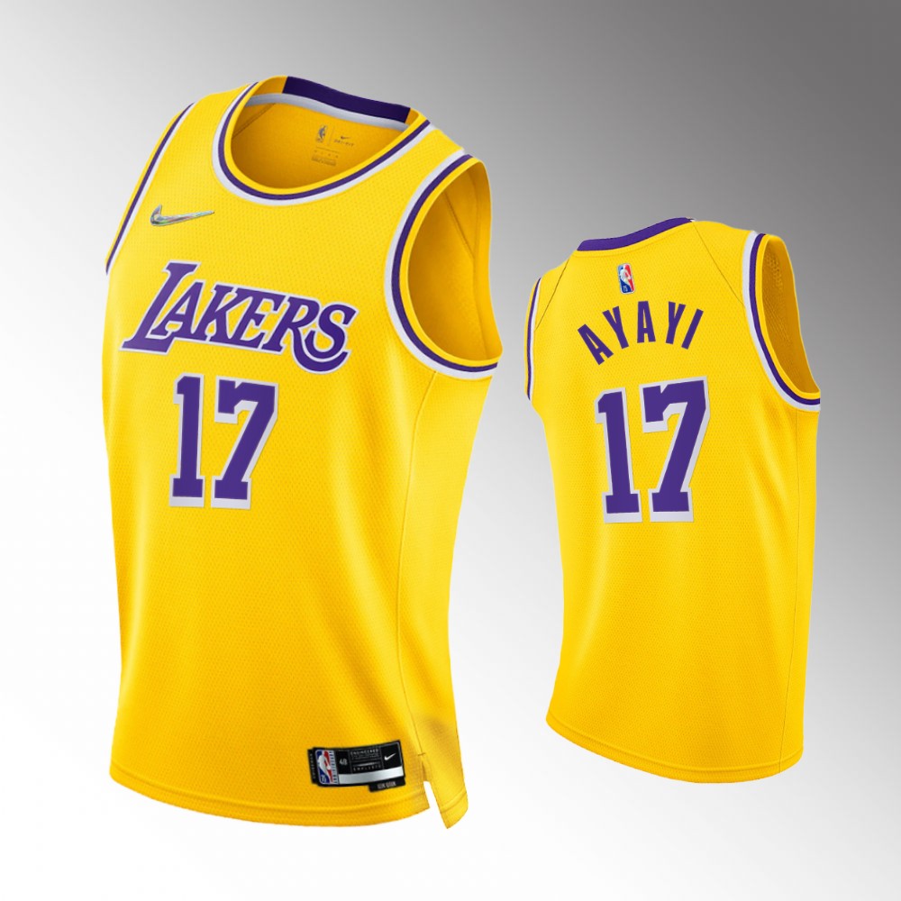 #17 Joel Ayayi Lakers Gold 2021-22 75th Diamond Anniversary Icon Edition Jersey