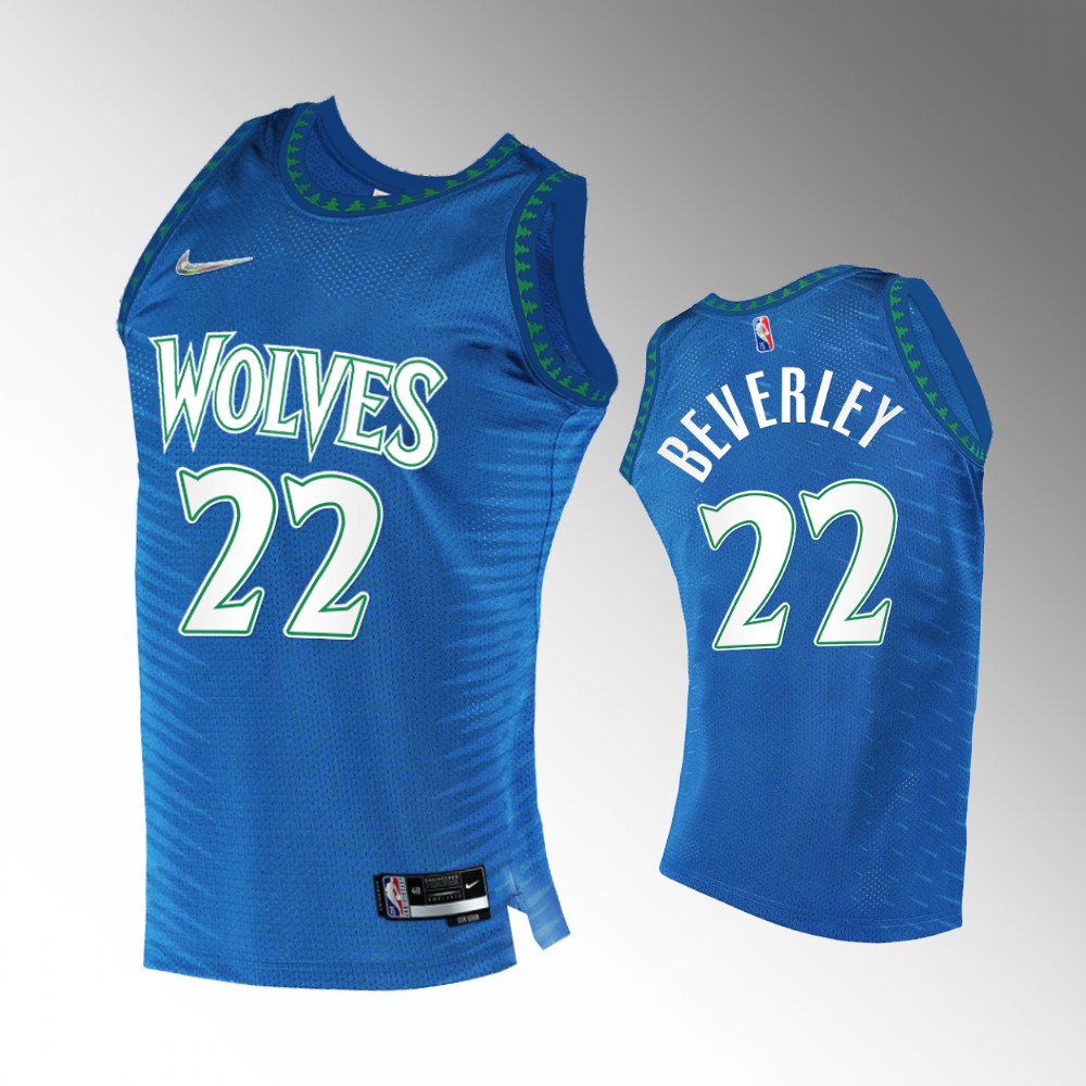 #22 Patrick Beverley Timberwolves Royal 2021-22 75th Diamond Anniversary City Edition Jersey
