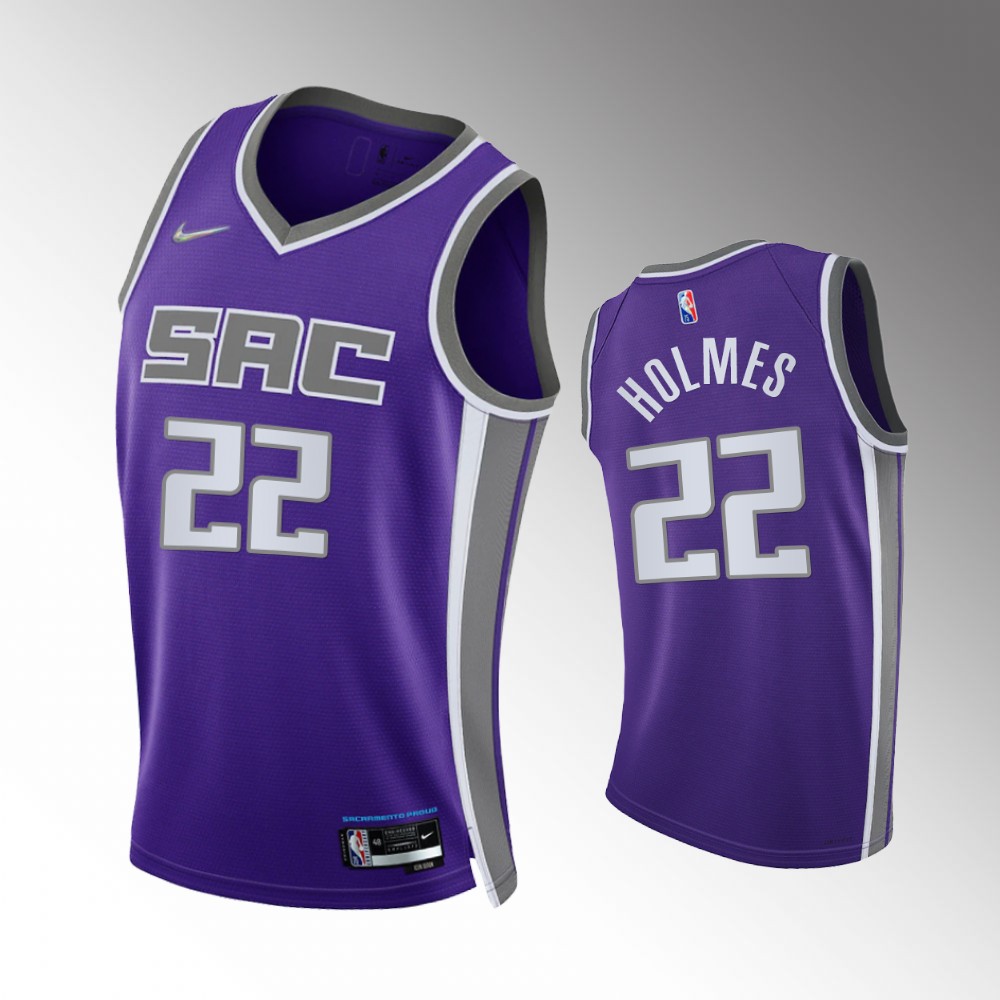 #22 Richaun Holmes Kings Purple 2021-22 75th Diamond Anniversary Icon Edition Jersey