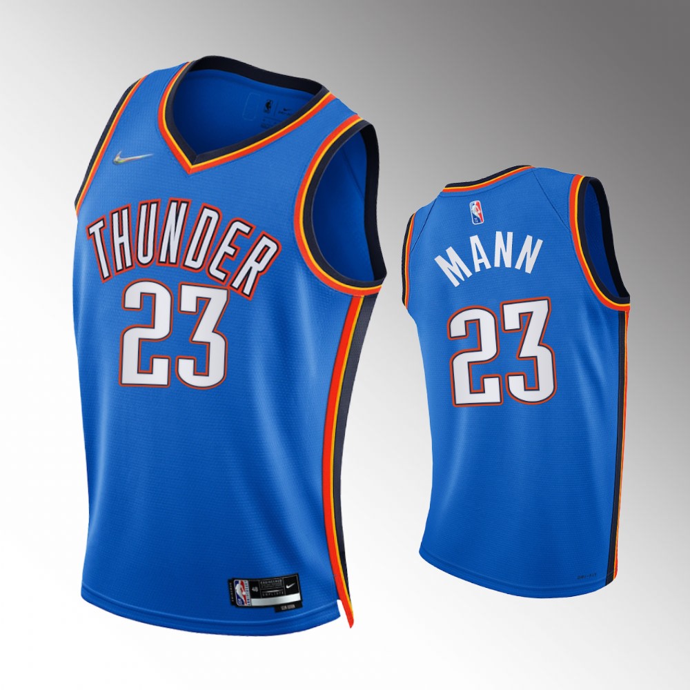 #23 Tre Mann Thunder Blue 2021-22 75th Diamond Anniversary Icon Edition Jersey