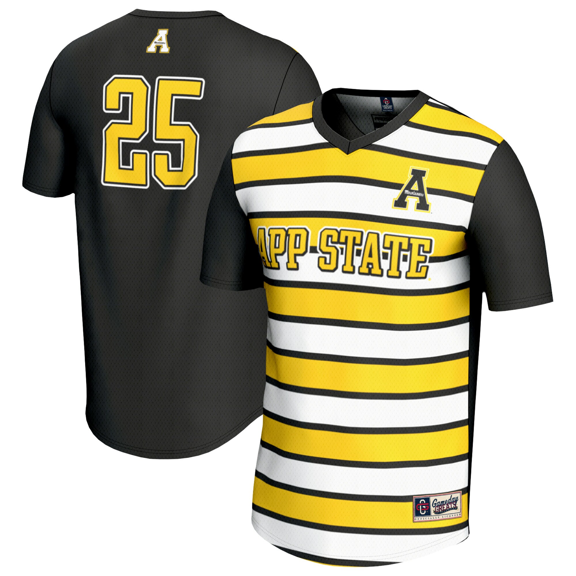 #25 Appalachian State Mountaineers GameDay Greats Unisex Lightweight Soccer Fashion Jersey - Black
