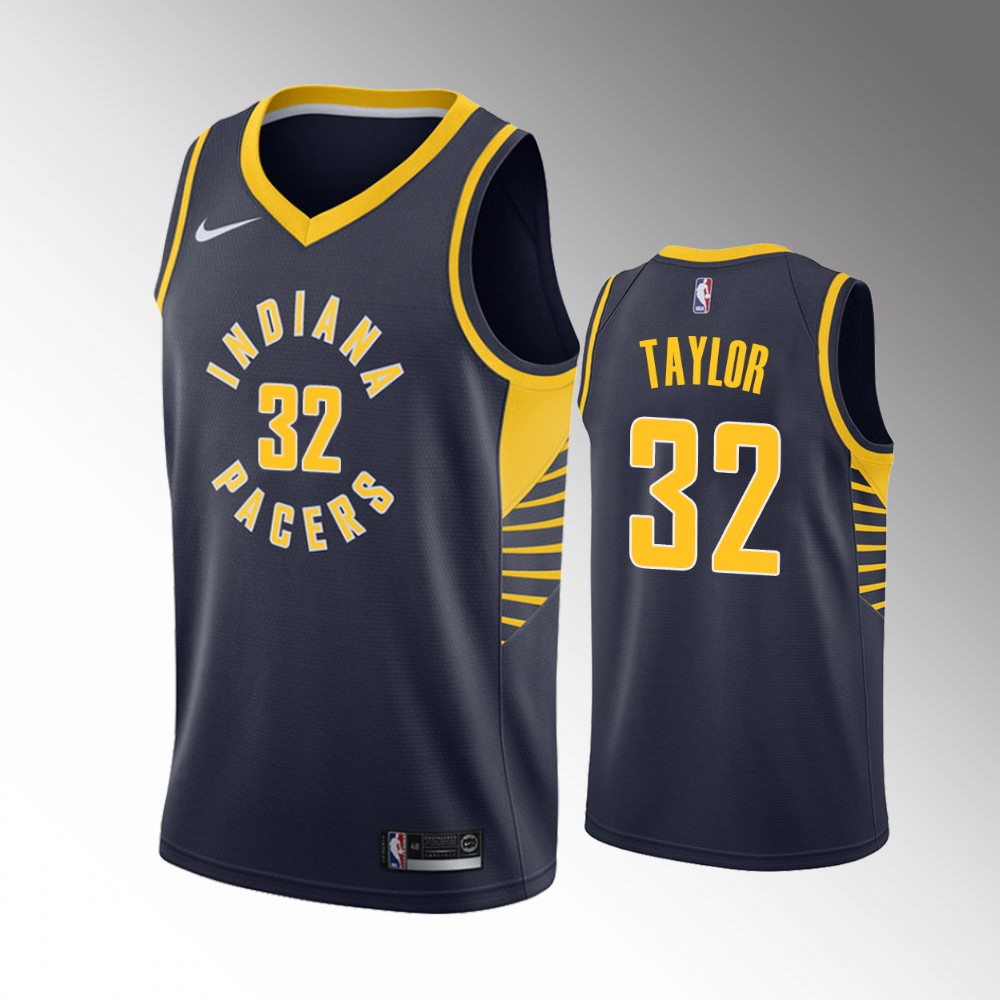 #32 Terry Taylor Pacers Navy 2021-22 Icon Edition Jersey