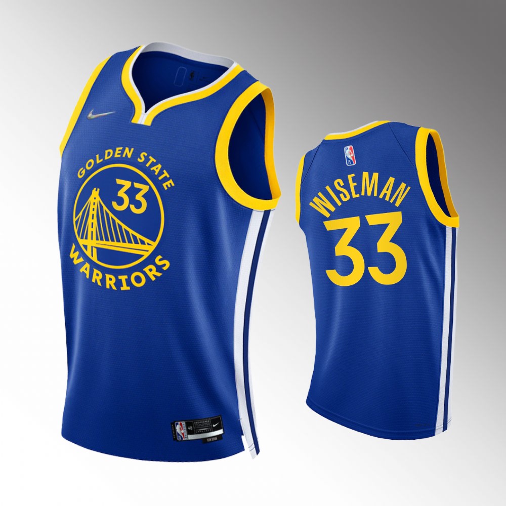 #33 James Wiseman Warriors Royal 2021-22 75th Diamond Anniversary Icon Edition Jersey