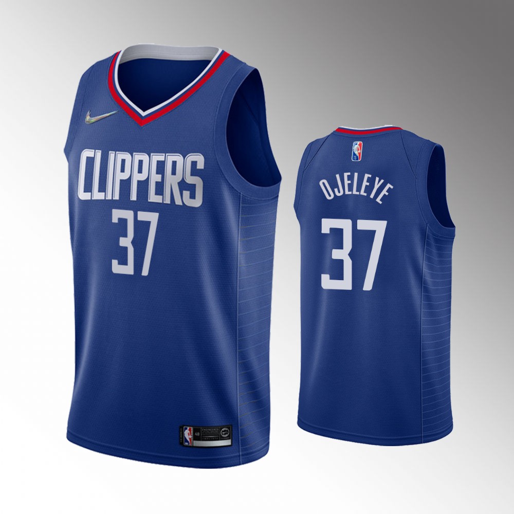 #37 Semi Ojeleye Clippers Blue 2022 Icon Edition Diamond Badge Jersey