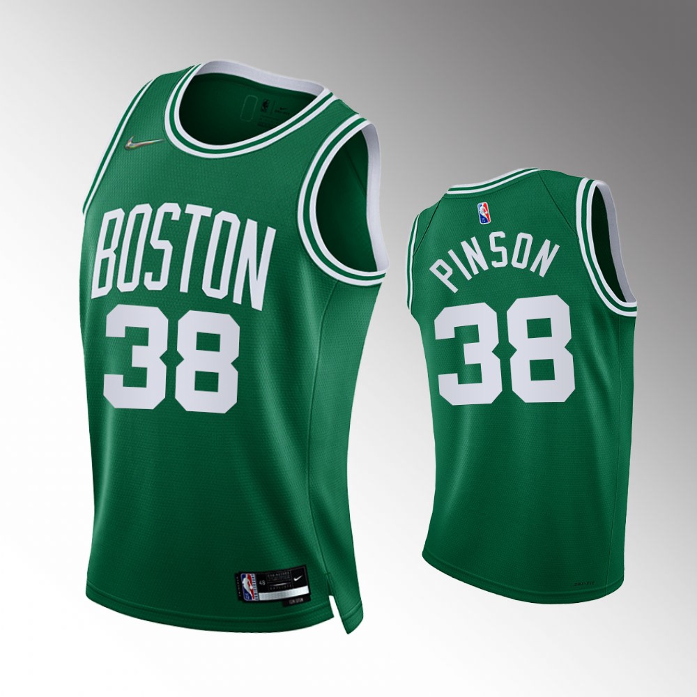 #38 Theo Pinson Celtics Green 2021-22 75th Diamond Anniversary Icon Edition Jersey