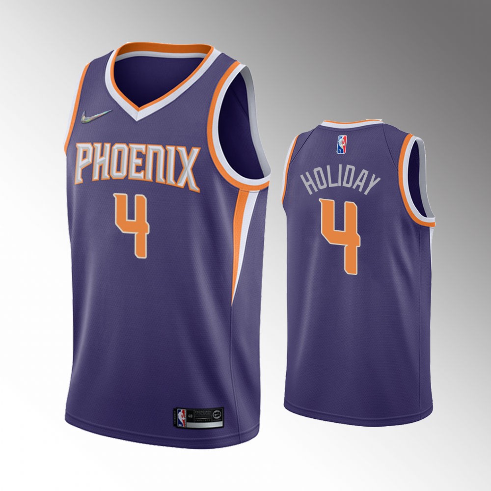 #4 Aaron Holiday Suns Purple 2022 Icon Edition Diamond Badge Jersey