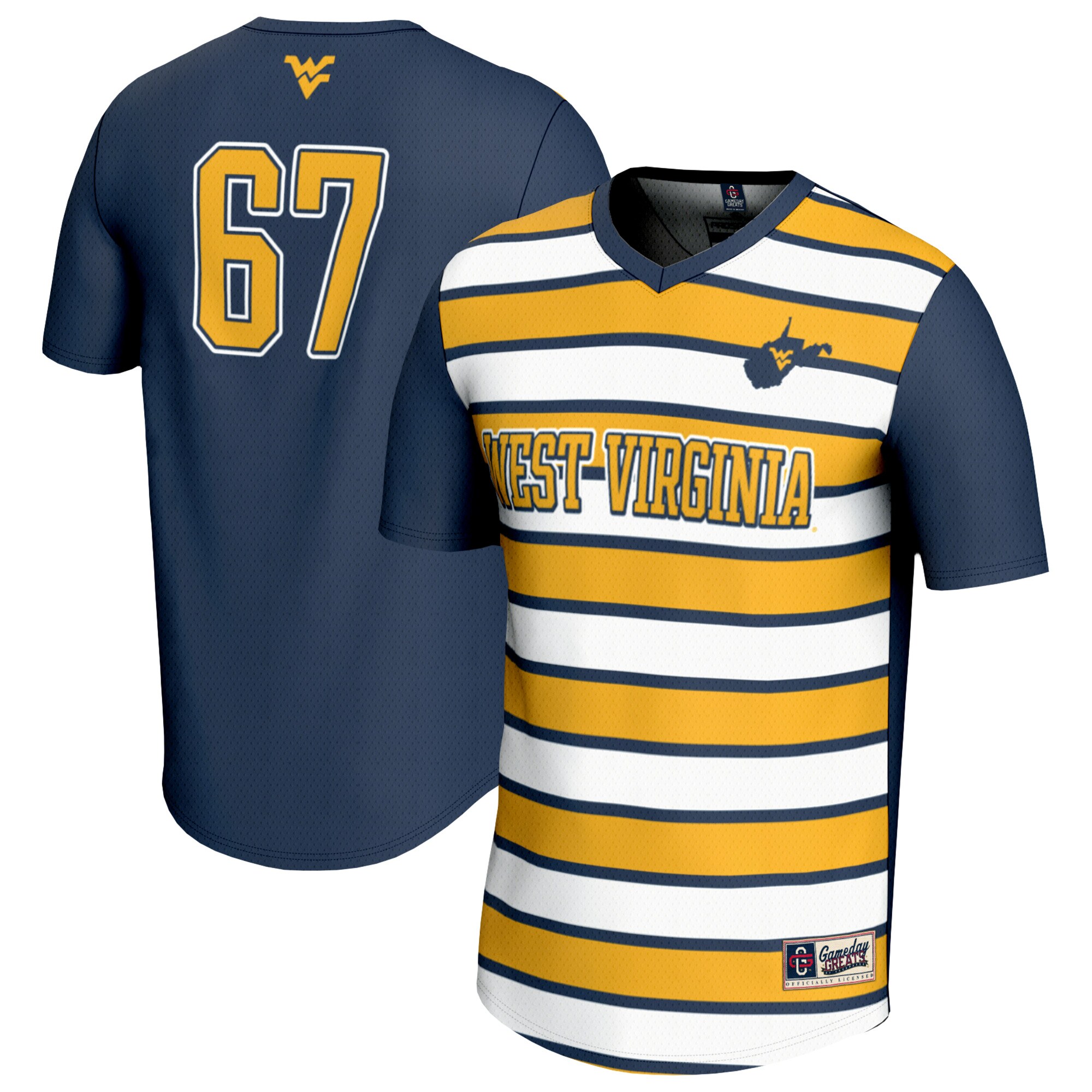 #67 West Virginia Mountaineers GameDay Greats Youth Lightweight Soccer Fashion Jersey - Navy