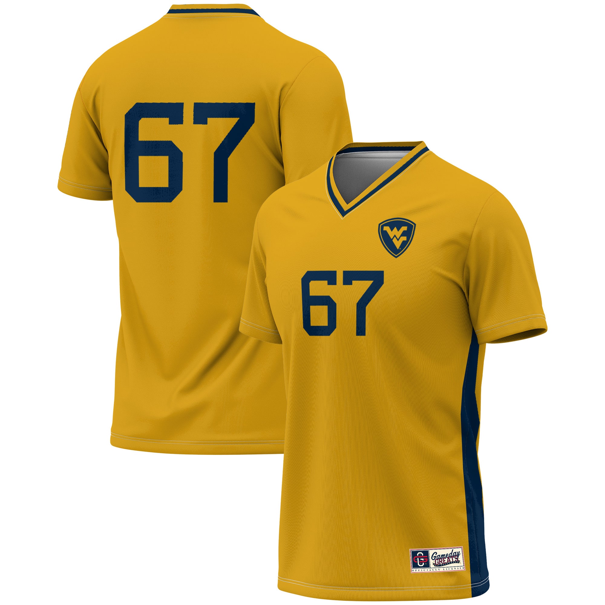 #67 West Virginia Mountaineers GameDay Greats Youth Lightweight Women's Soccer Fashion Jersey