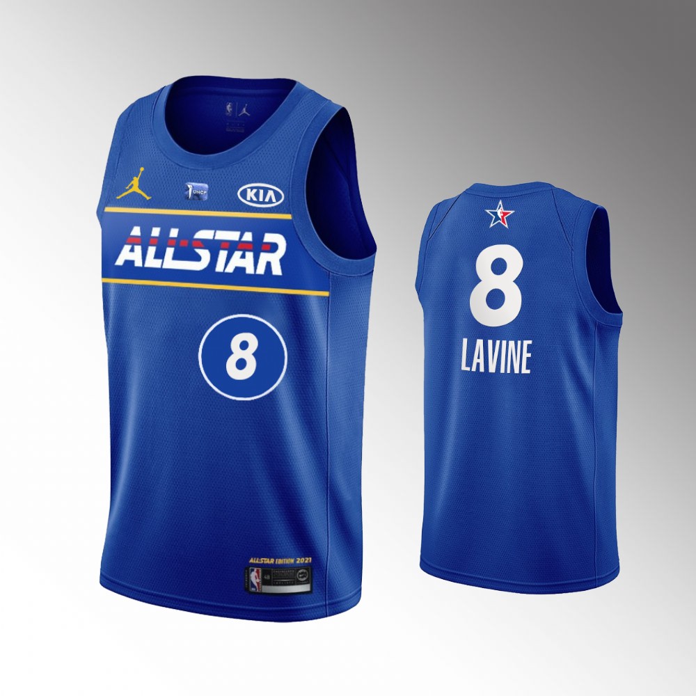 #8 Zach LaVine Chicago Bulls 2021 All-Star LAVINE Jersey Blue