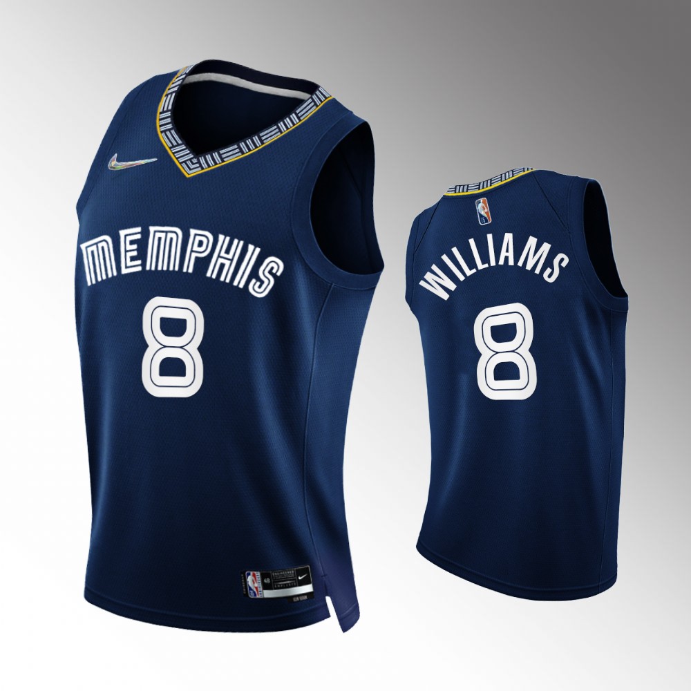 #8 Ziaire Williams Grizzlies Navy 2021-22 75th Diamond Anniversary City Edition Jersey