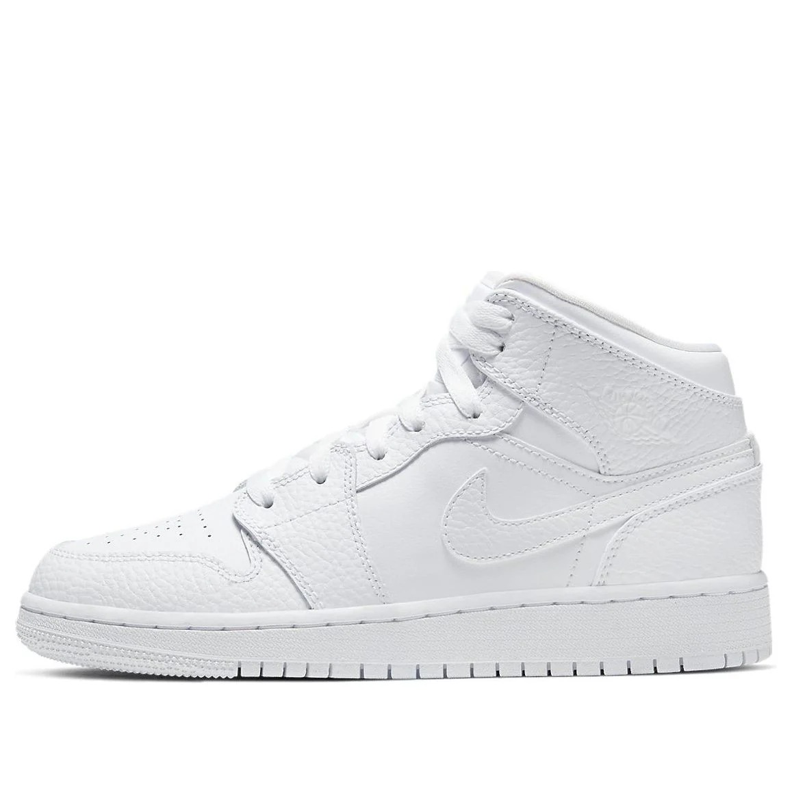 (GS) Air Jordan 1 Mid 'Triple White' 554725-130