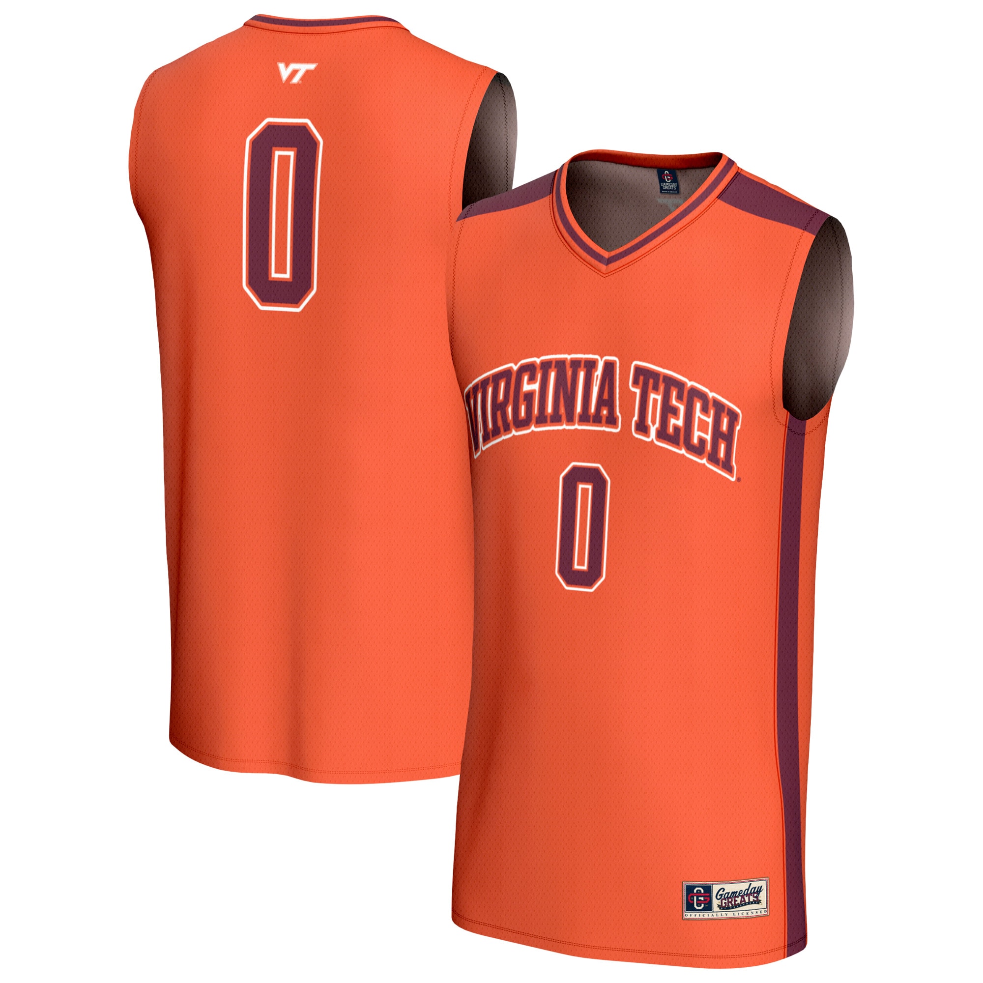  #0 Virginia Tech Hokies GameDay Greats Youth Collegiate Basketball Fashion Jersey - Orange