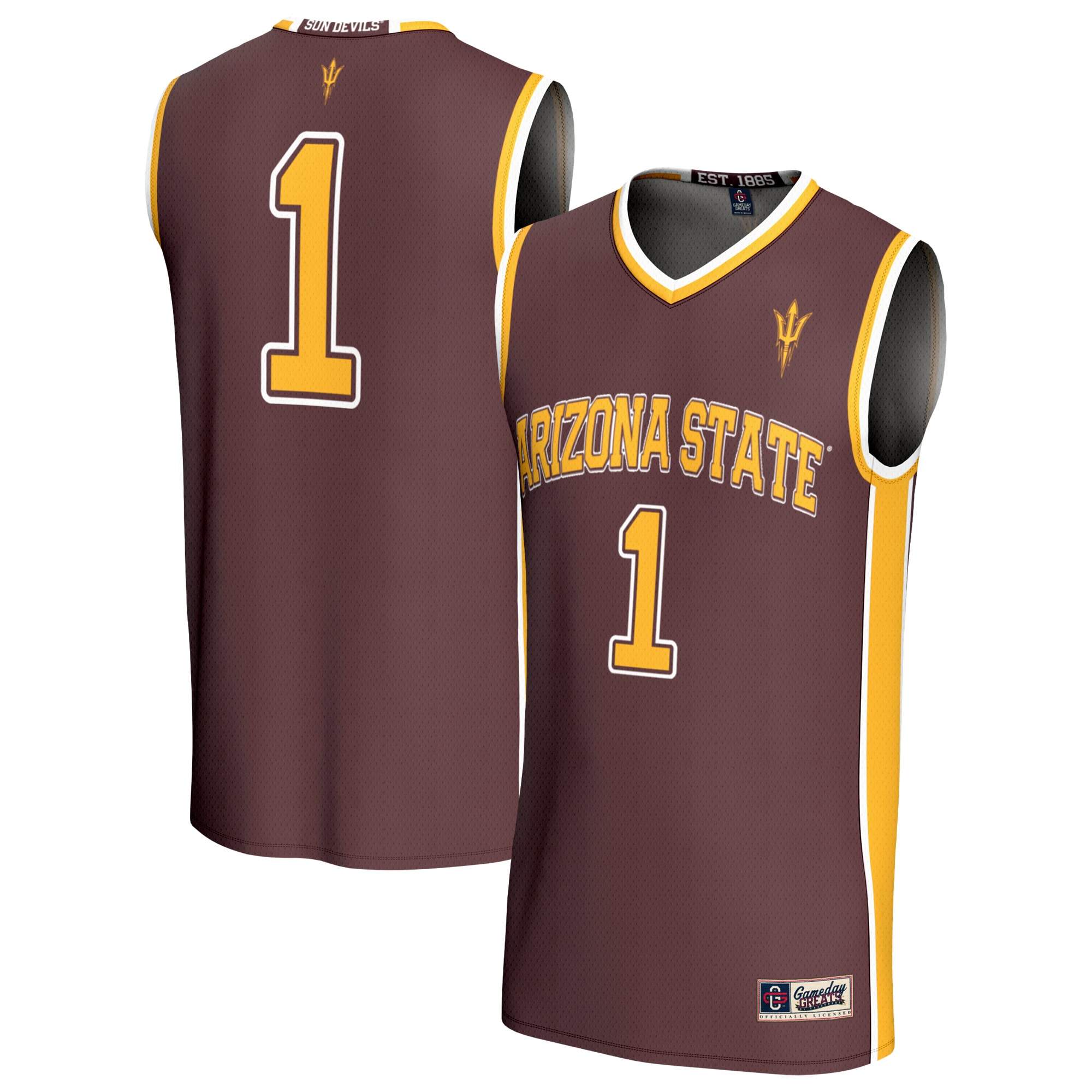  #1 Arizona State Sun Devils GameDay Greats Unisex Lightweight Collegiate Basketball Fashion Jersey