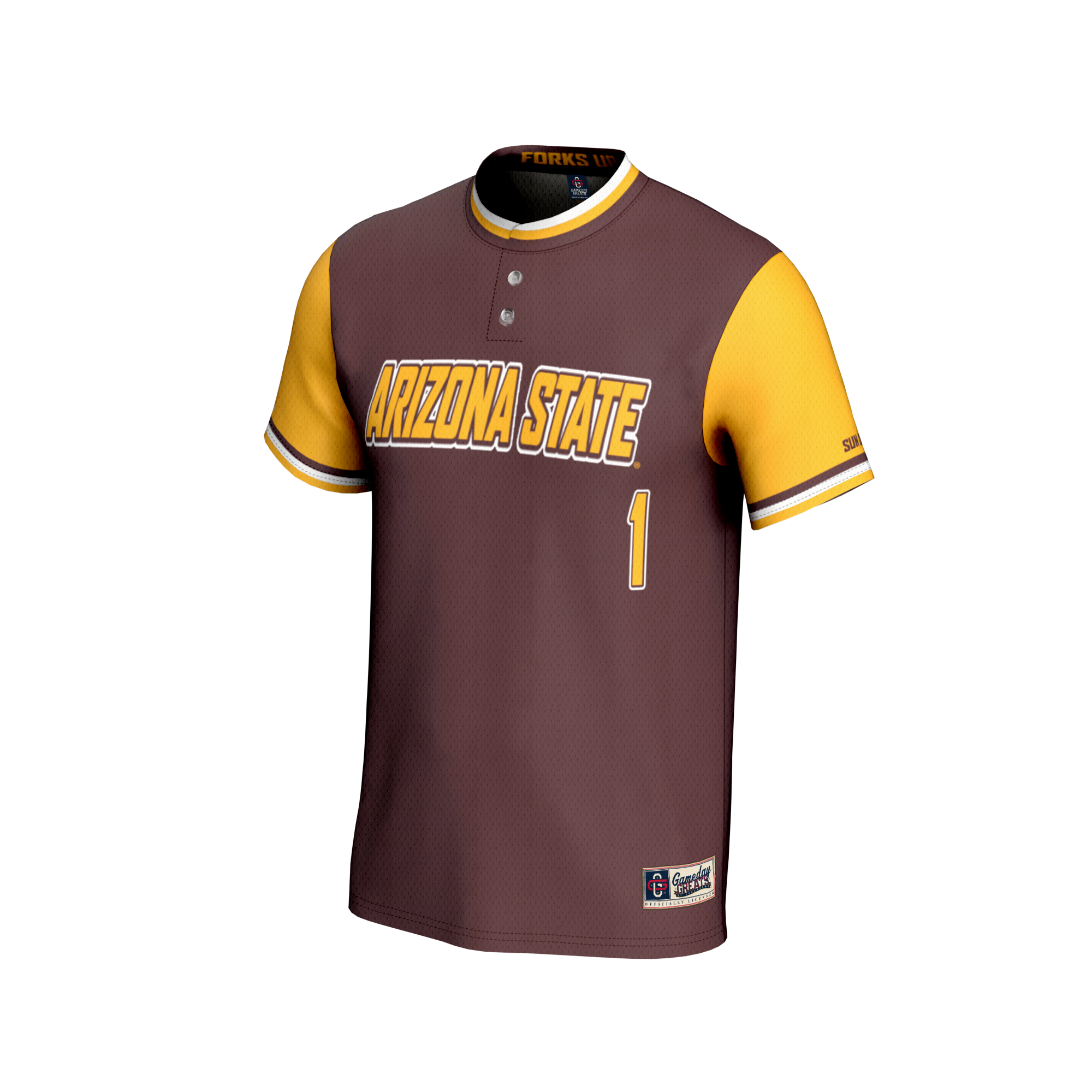 #1 Arizona State Sun Devils GameDay Greats Unisex Lightweight Collegiate Softball Fashion Jersey – Maroon